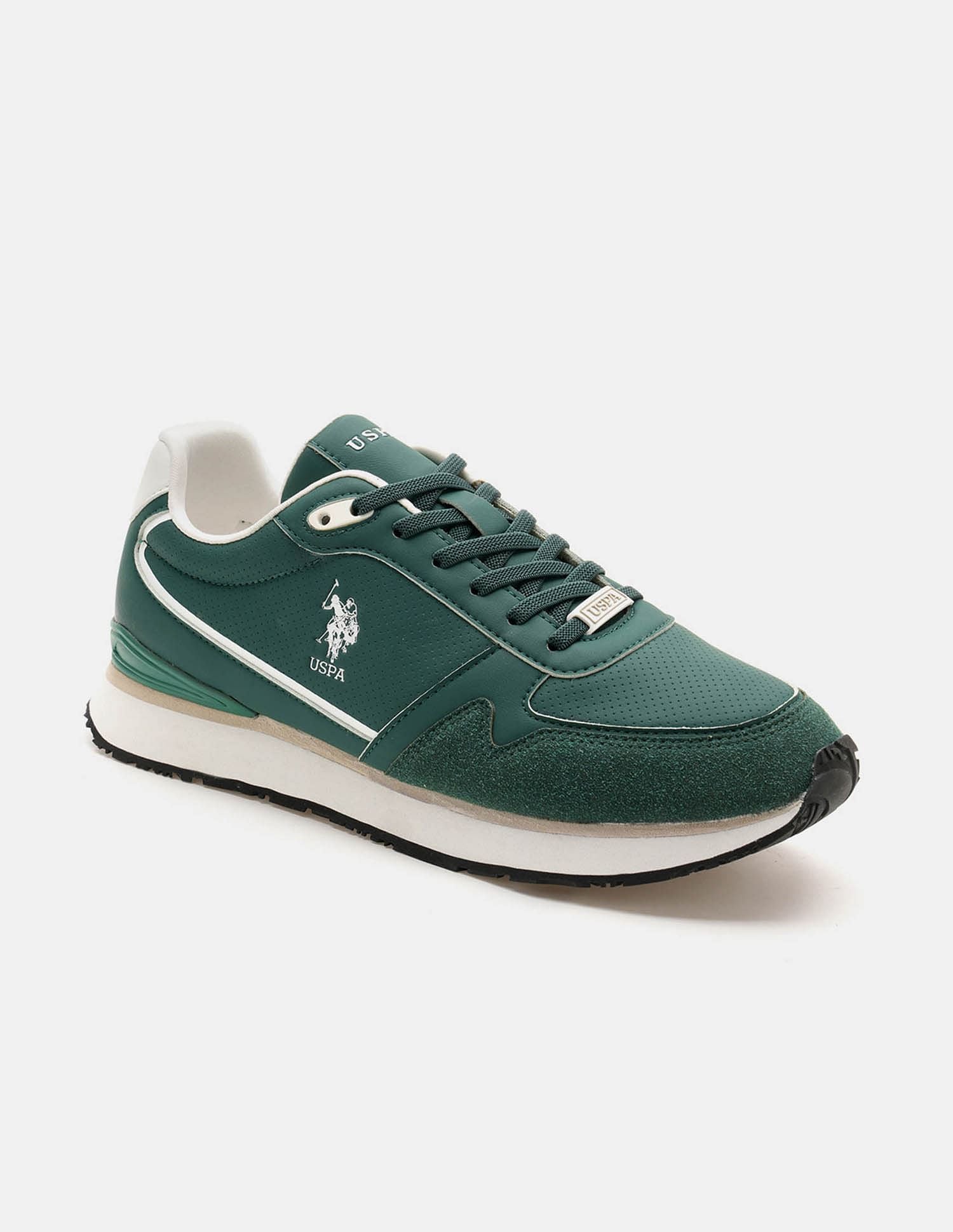 Men Lowen 2.0 Colour Blocked Sneakers Green - U.S. POLO ASSN. | Large