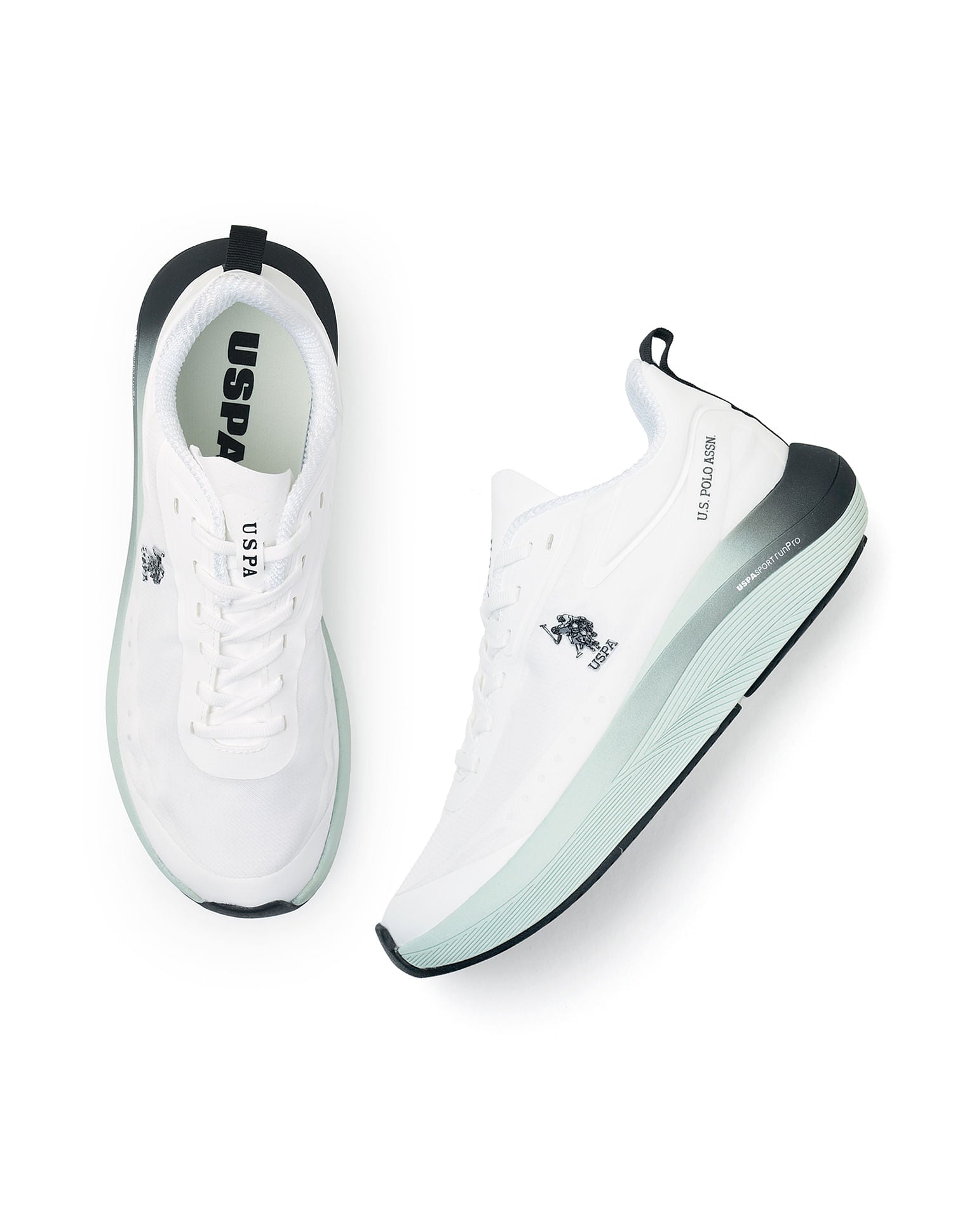 Men Frank White Uspa Sport  Runpro Running Shoes White - U.S. Polo Assn. India | Large