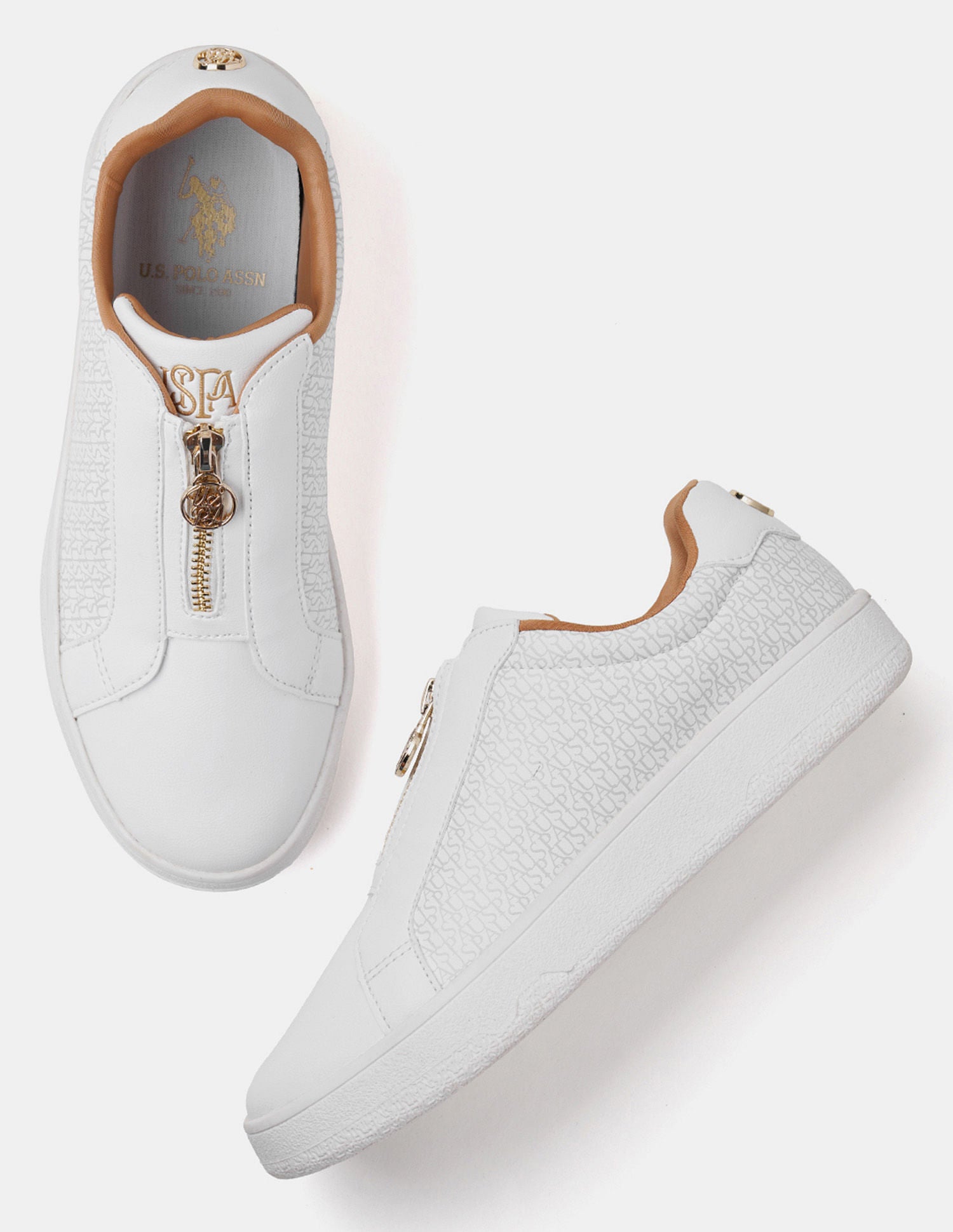 Women Marisa Brand Printed Sneakers White - U.S. POLO ASSN. | Large