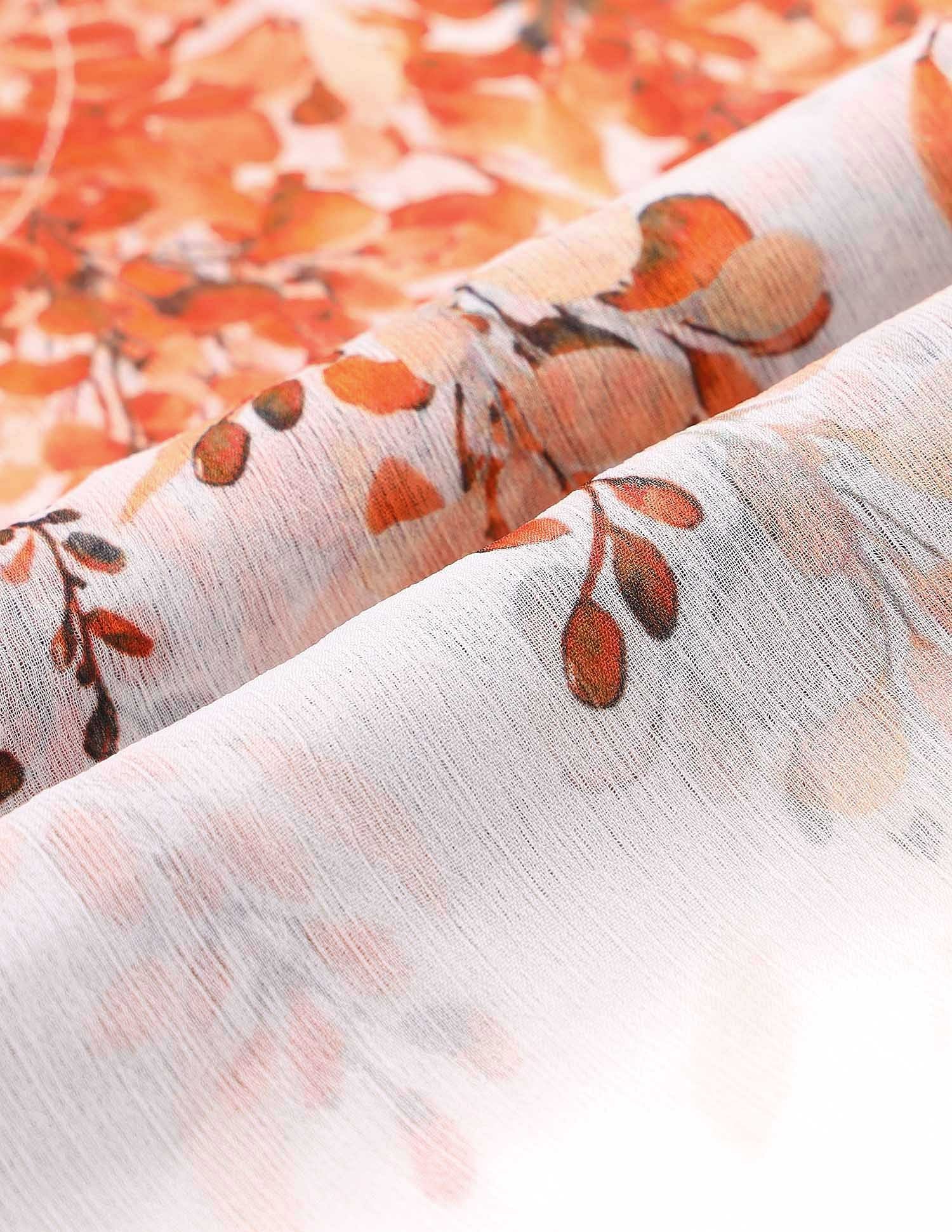 Floral Printed Top Orange - U.S. POLO ASSN. | Large