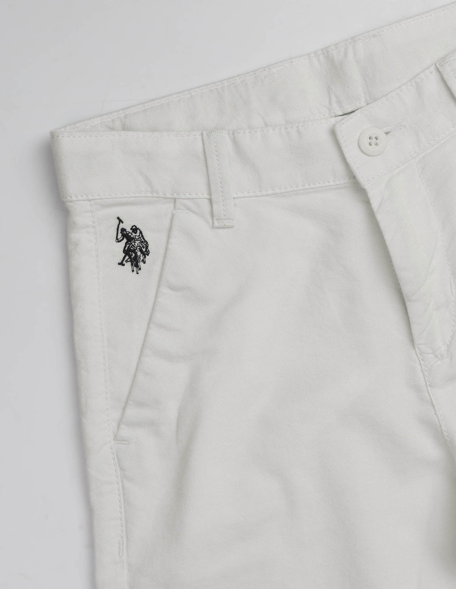 Mid Rise Relaxed Fit Shorts White - U.S. Polo Assn. India | Large