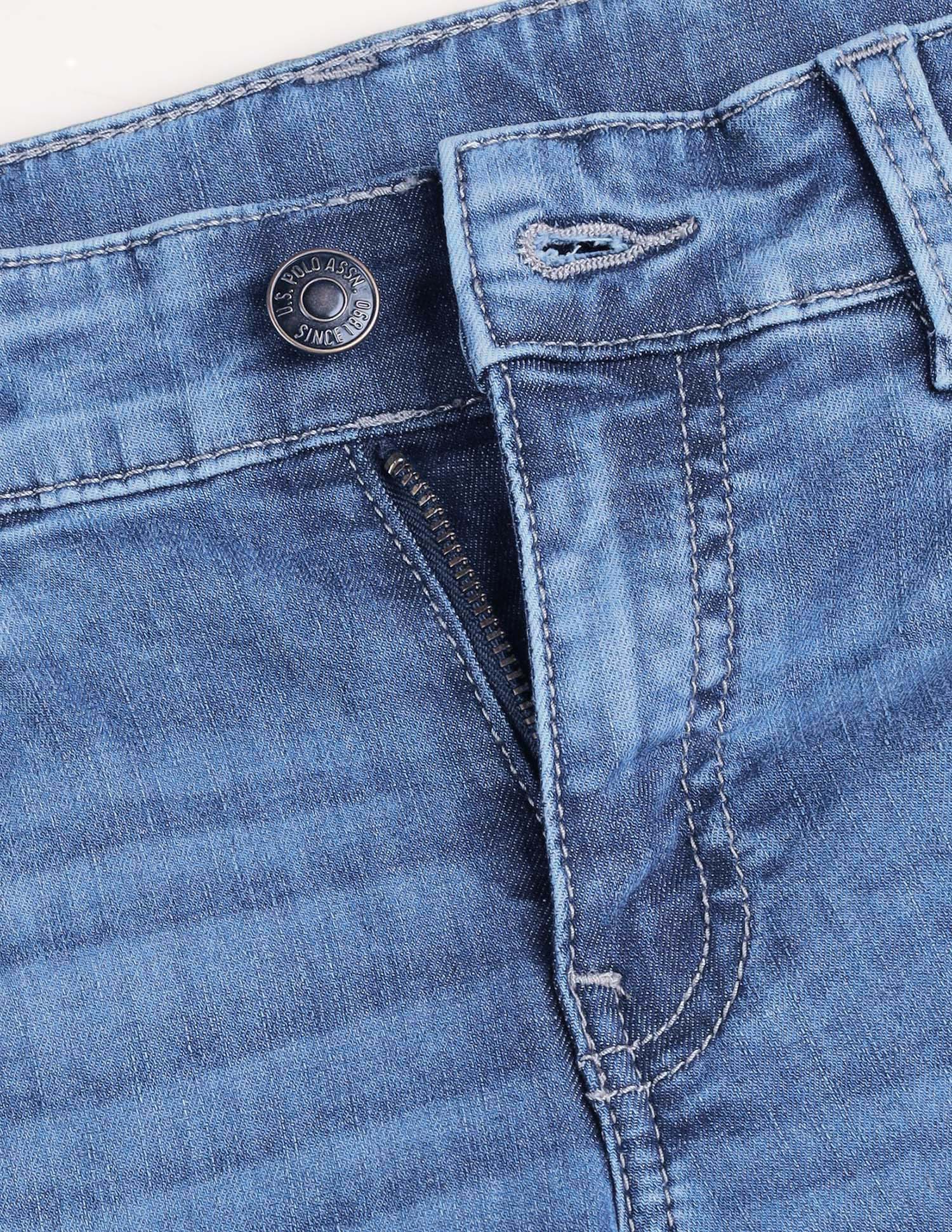 Boys Whiskered Relaxed Fit Jeans Light Indigo - U.S. POLO ASSN. | Large