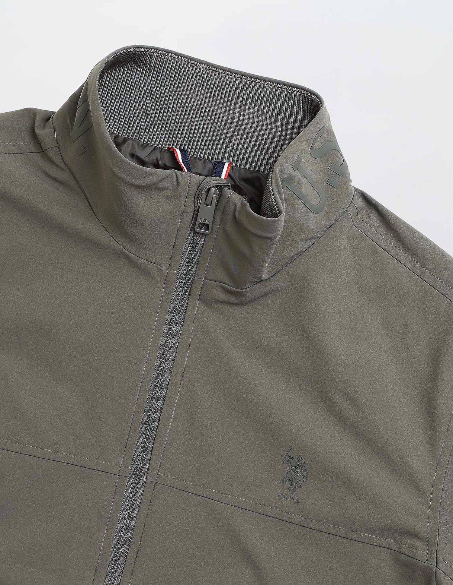 Regular Fit Solid Casual Jacket Green - U.S. Polo Assn. India | Large
