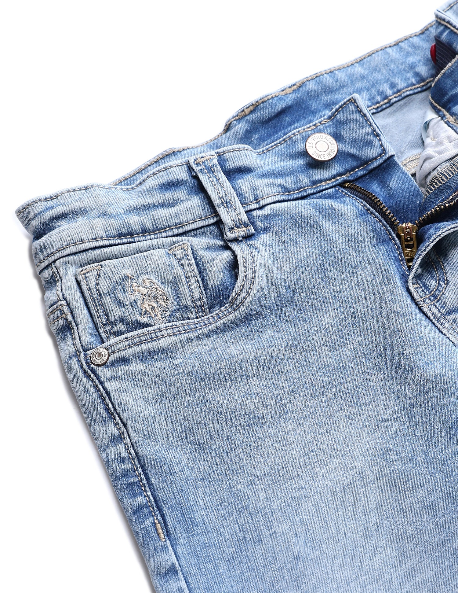 Slim fit Solid Jeans Blue - U.S. Polo Assn. India | Large