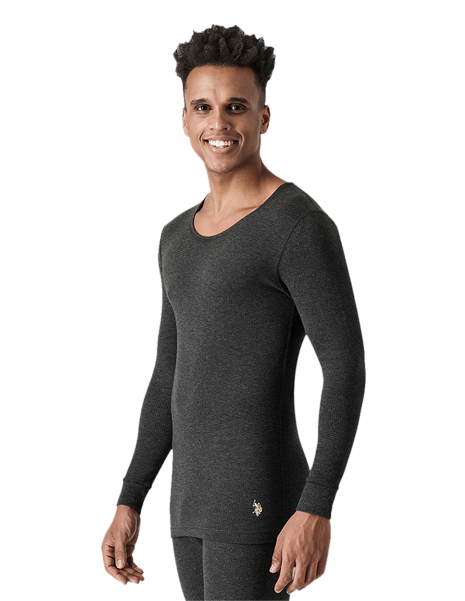 Slim Fit Tri Blend I752 Thermal T-Shirt - Pack Of 1 Charcoal - U.S. POLO ASSN. | Large