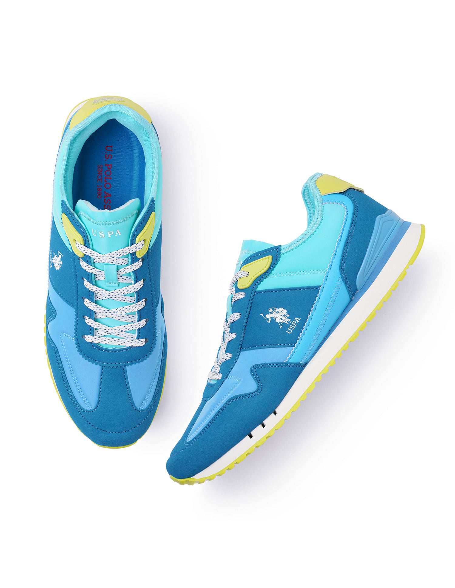 Blue and yellow polo fashion shoes