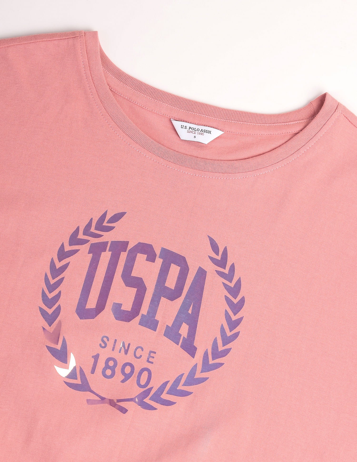 Brand Print Boxy T-Shirt Peach - U.S. POLO ASSN. | Large