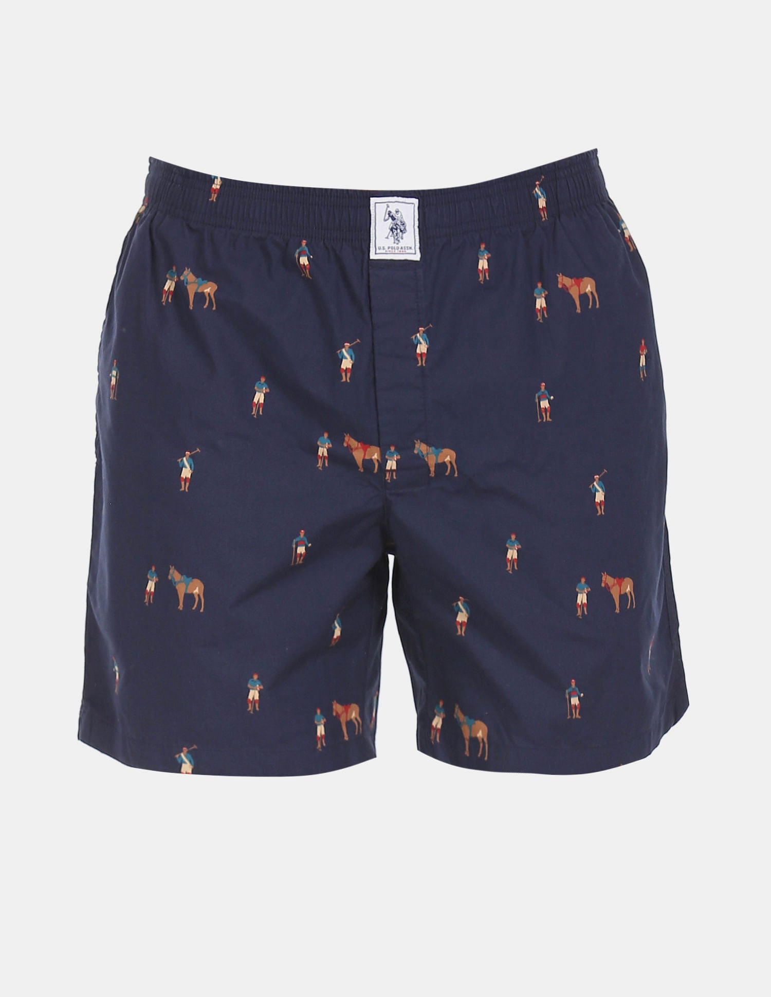 Signature Logo Pure Cotton I108 Boxers - Pack Of 1 Navy - U.S. POLO ASSN. | Large