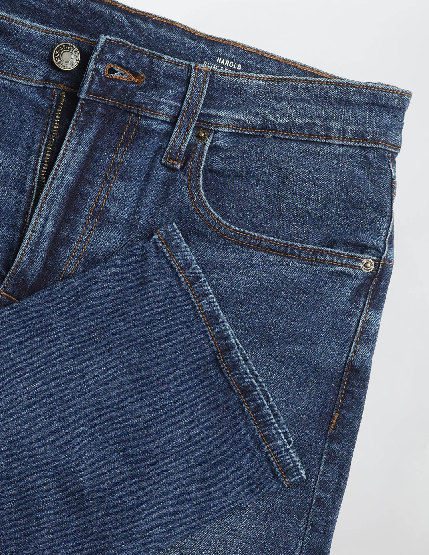 Harold Slim Straight Fit Blue Jeans Indigo - U.S. Polo Assn. India | Large