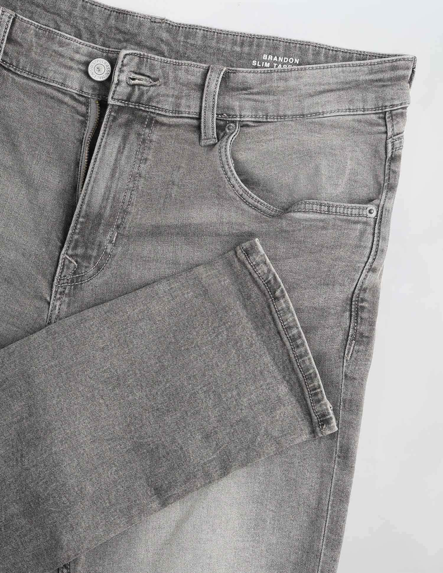 Brandon Slim Tapered Fit Grey Jeans Grey - U.S. POLO ASSN. | Large