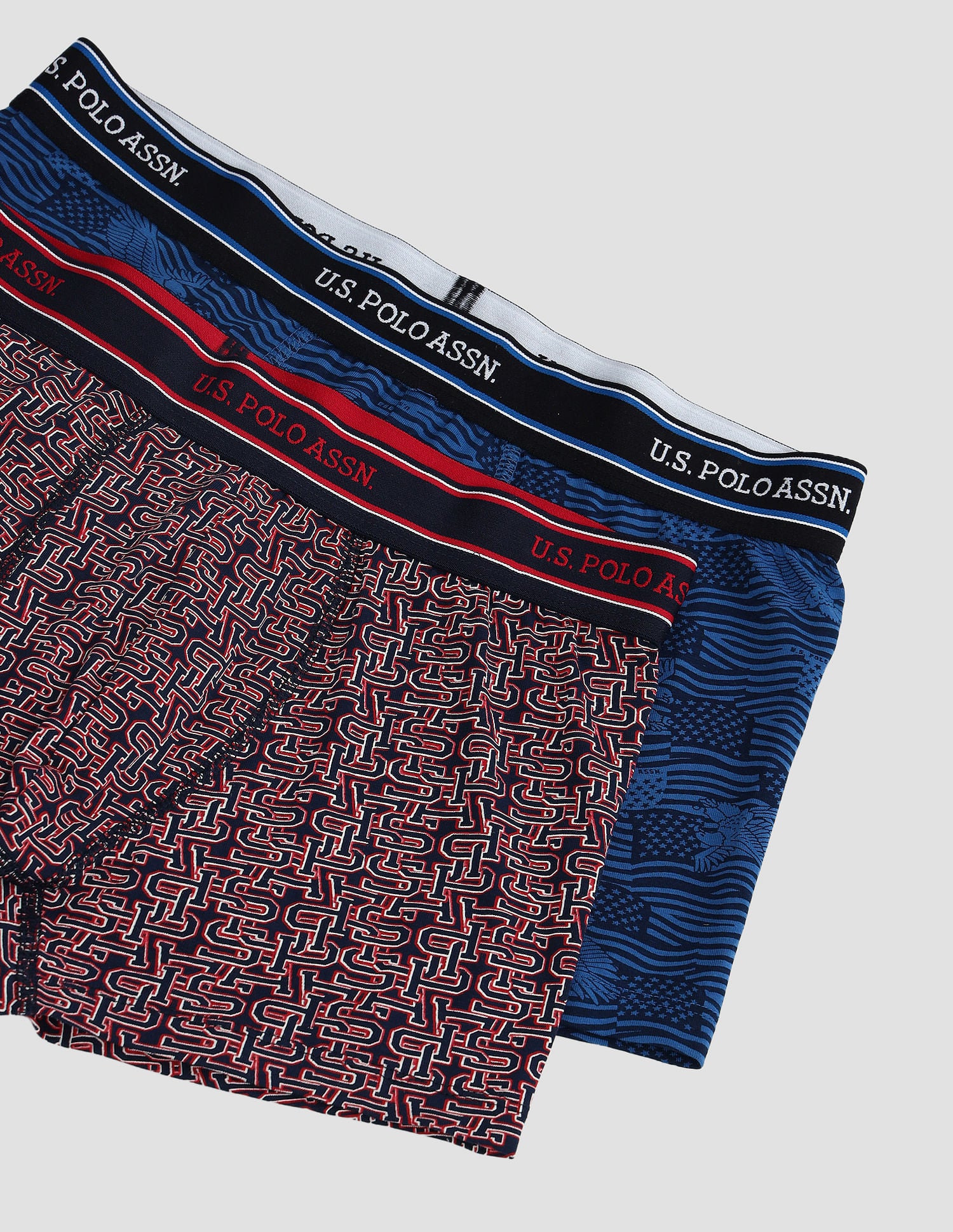 Elasticized Waist Printed I616 Trunks - Pack Of 2 Navy and Fedral Blue - U.S. POLO ASSN. | Large
