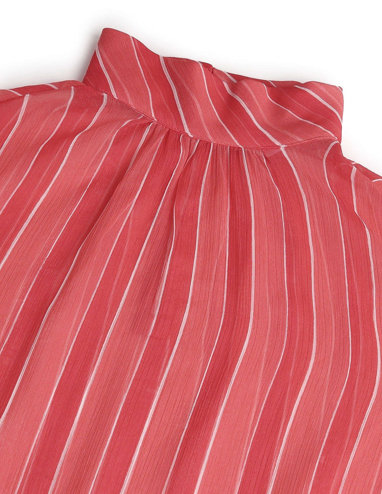 High Neck Vertical Stripe Dress Pink - U.S. POLO ASSN. | Large