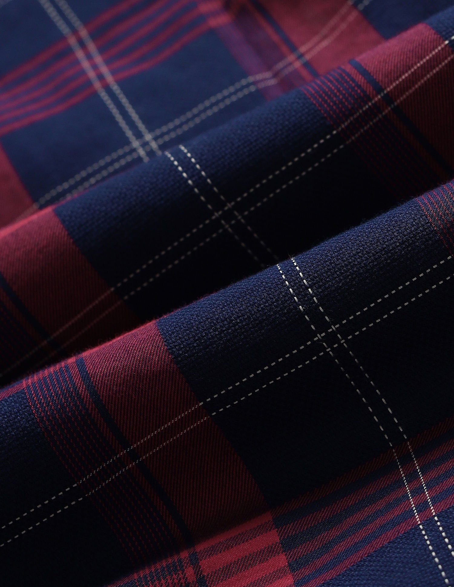 Tailored Fit Checked Shirt Navy - U.S. Polo Assn. India | Large