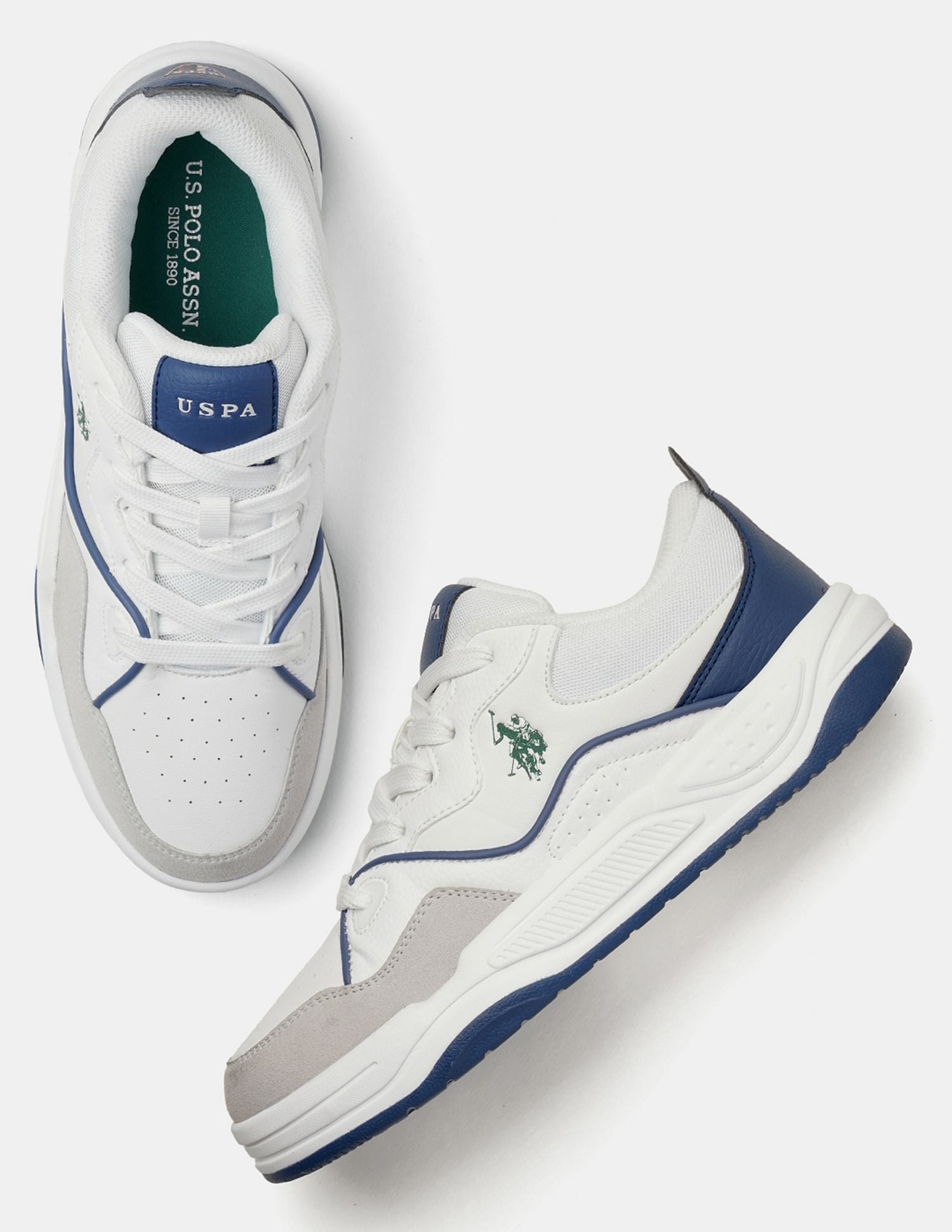 Men Odore Colour Blocked Sneakers White - U.S. Polo Assn. India | Large