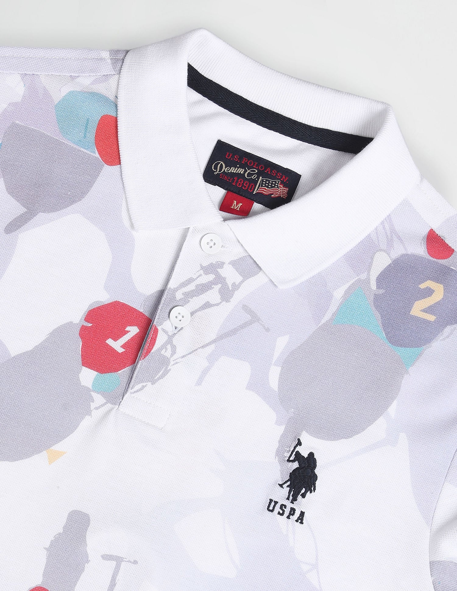 Graphic Print Pique Polo Shirt Lavender - U.S. Polo Assn. India | Large