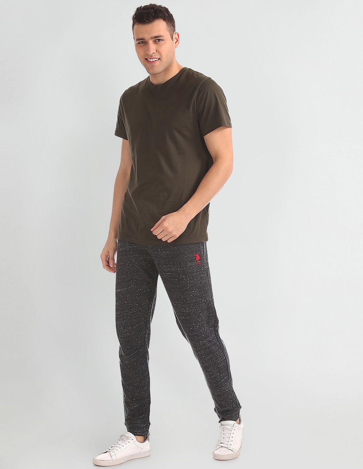 Drawstring Waist Mid Rise I603 Joggers - Pack Of 1 Black - U.S. POLO ASSN. | Large