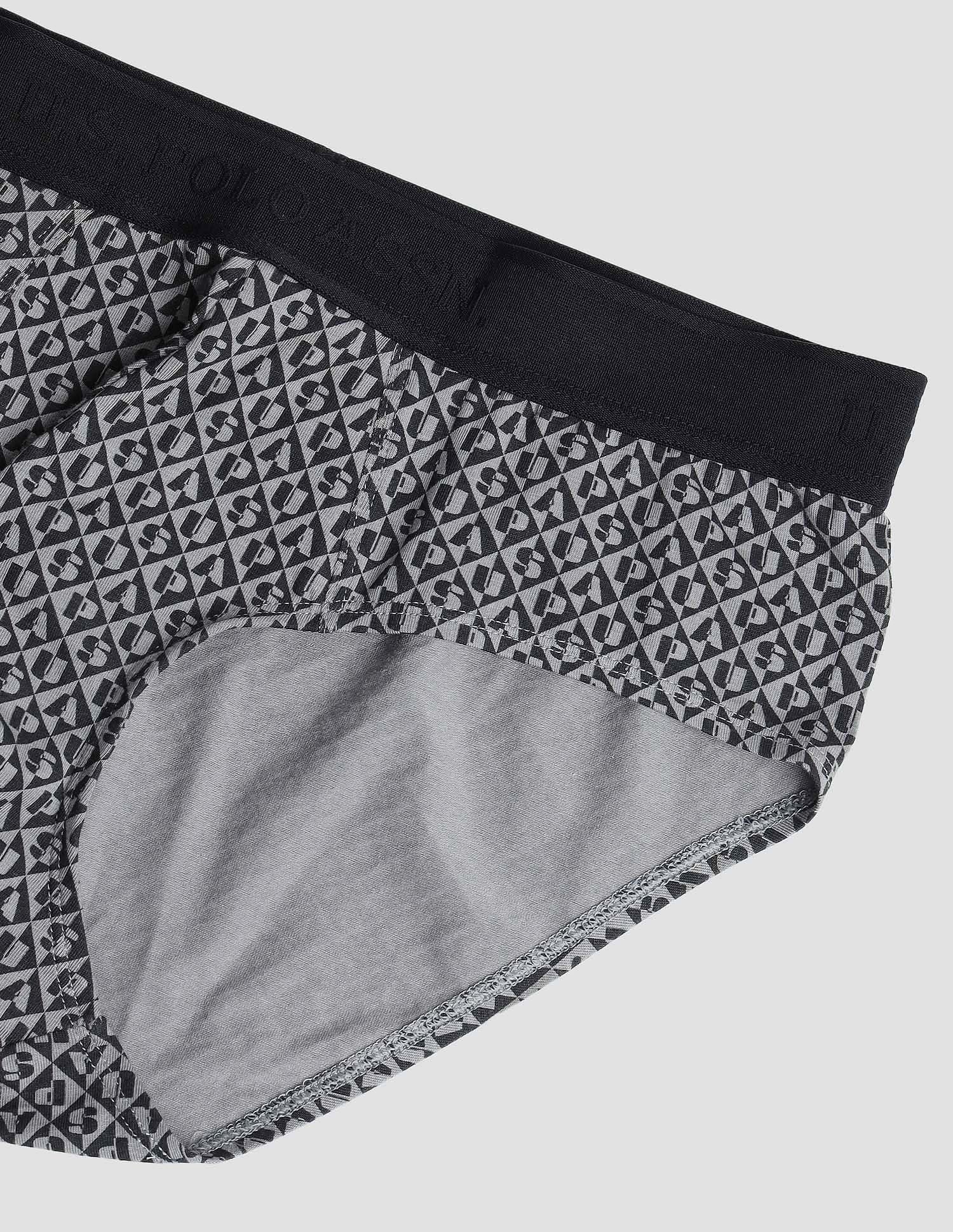 Elasticized Waist Printed PB005 Briefs - Pack of 1 Black - U.S. POLO ASSN. | Large