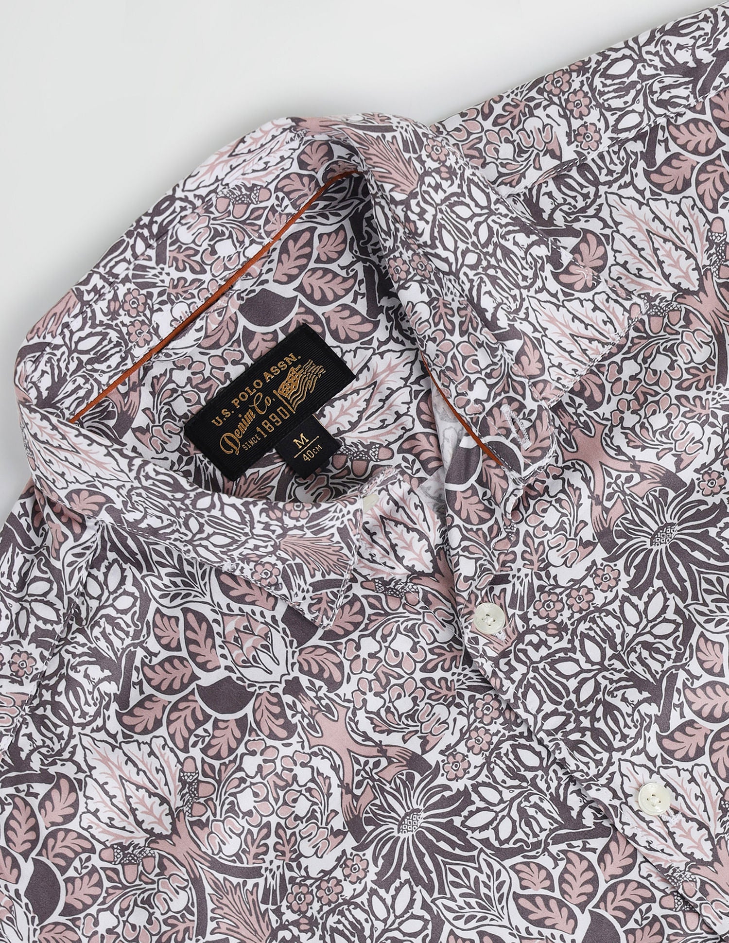 Slim Fit Floral Shirt Grey - U.S. Polo Assn. India | Large