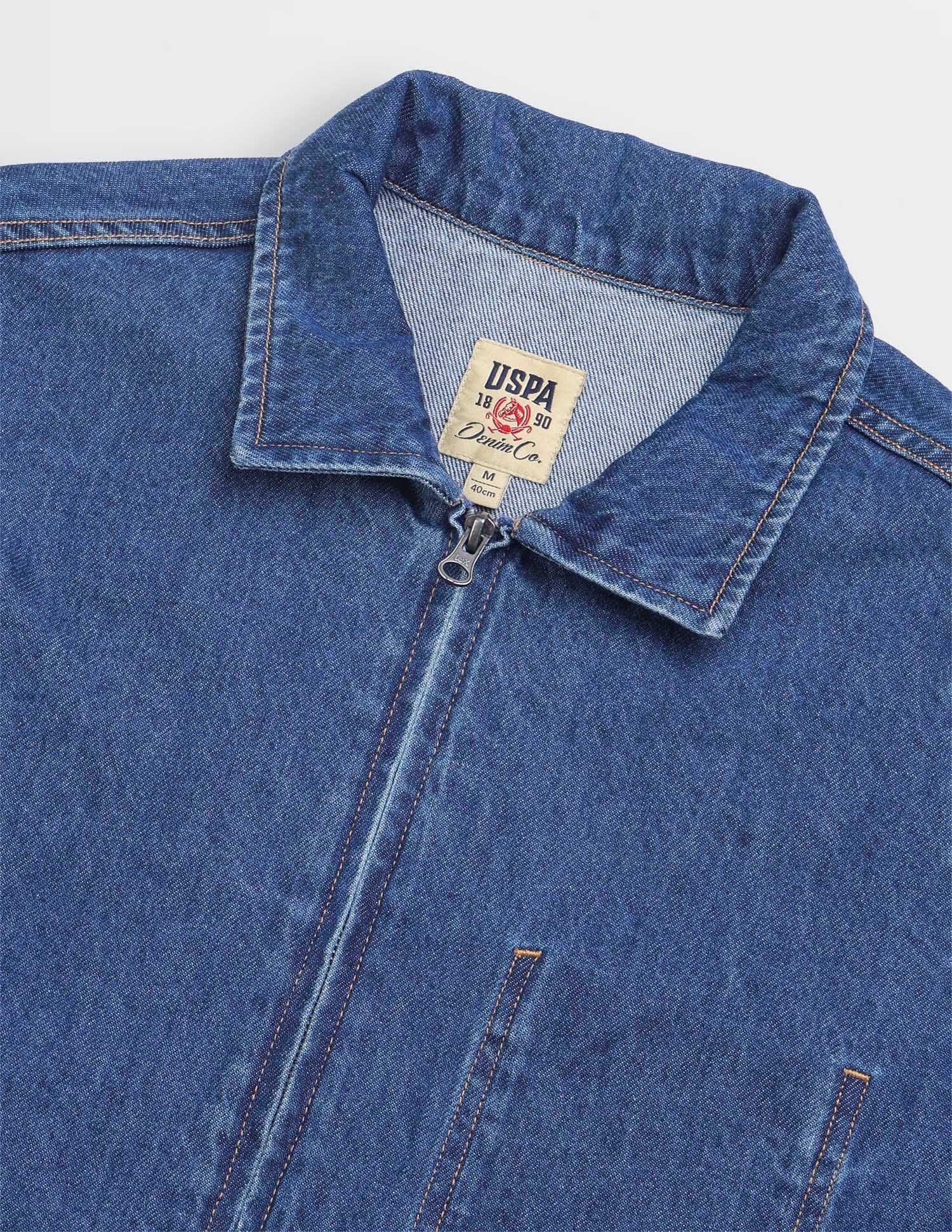 Solid Regular Fit Denim Jacket Indigo - U.S. Polo Assn. India | Large