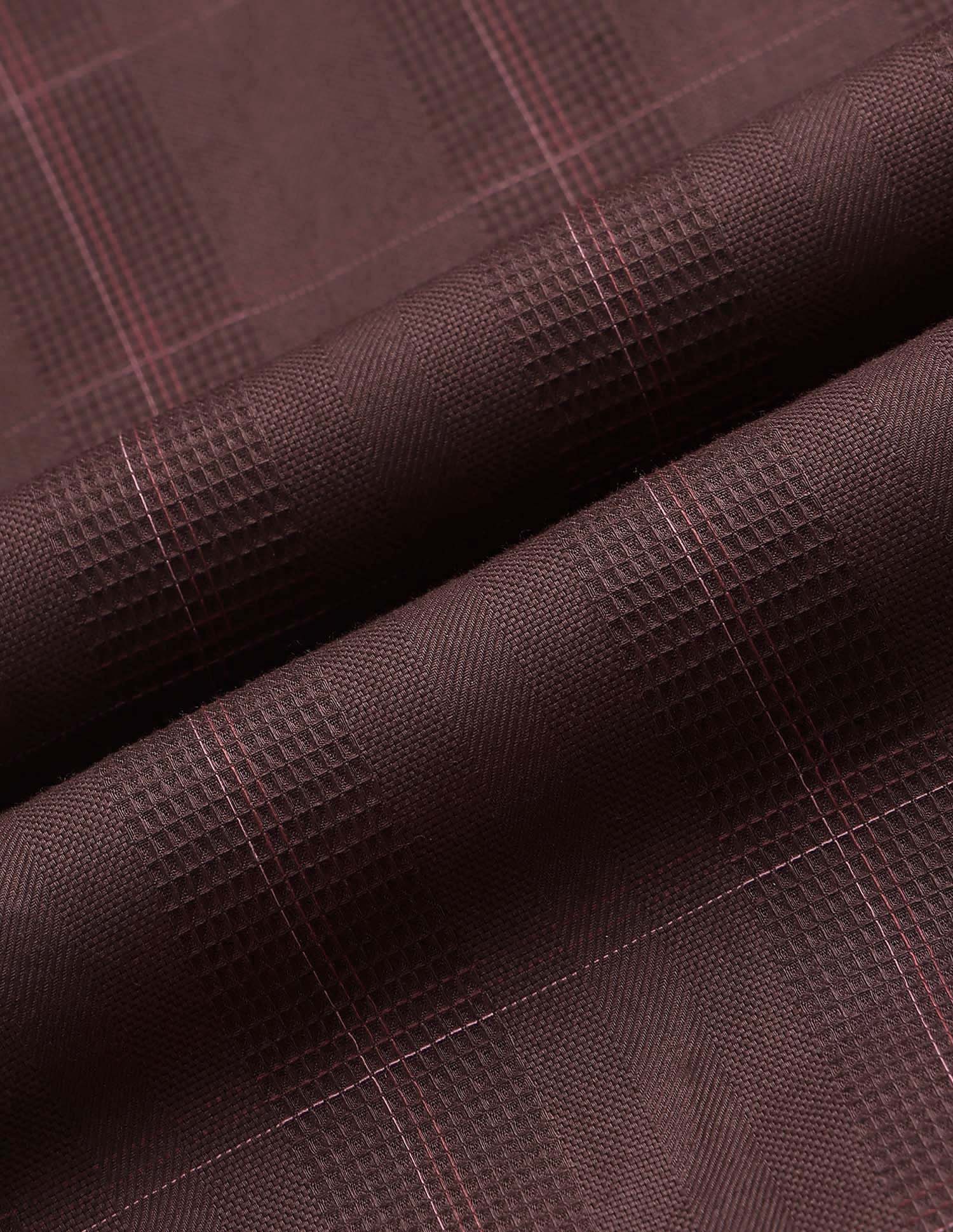 Regular Fit Textured With Grid Checked Shirt Burgundy - U.S. POLO ASSN. | Large