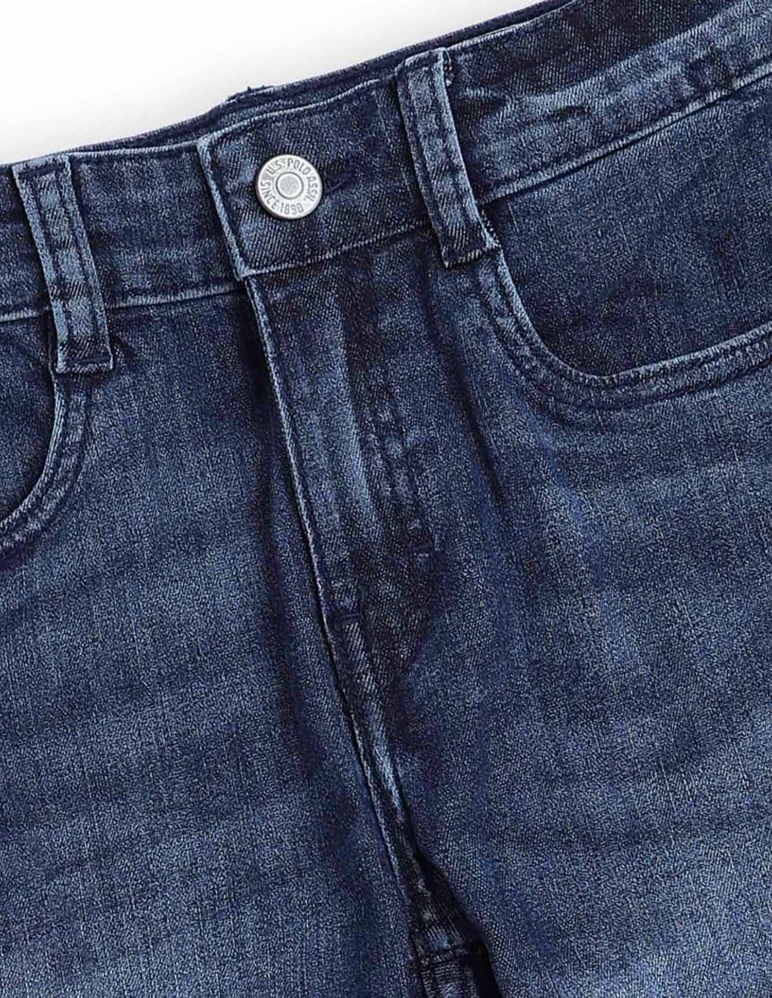 Boys Relaxed Fit Denim Shorts Dark Blue - U.S. POLO ASSN. | Large