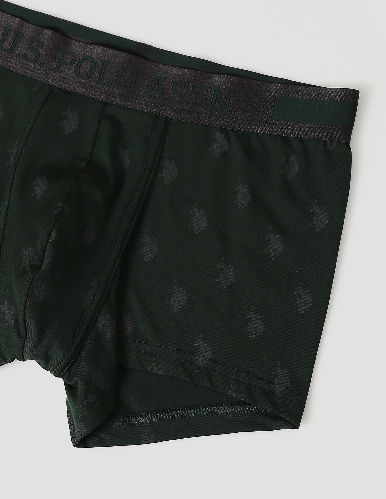 Mid Rise Brand Print PT002 Premium Trunks - Pack Of 1 Scarab - U.S. POLO ASSN. | Large