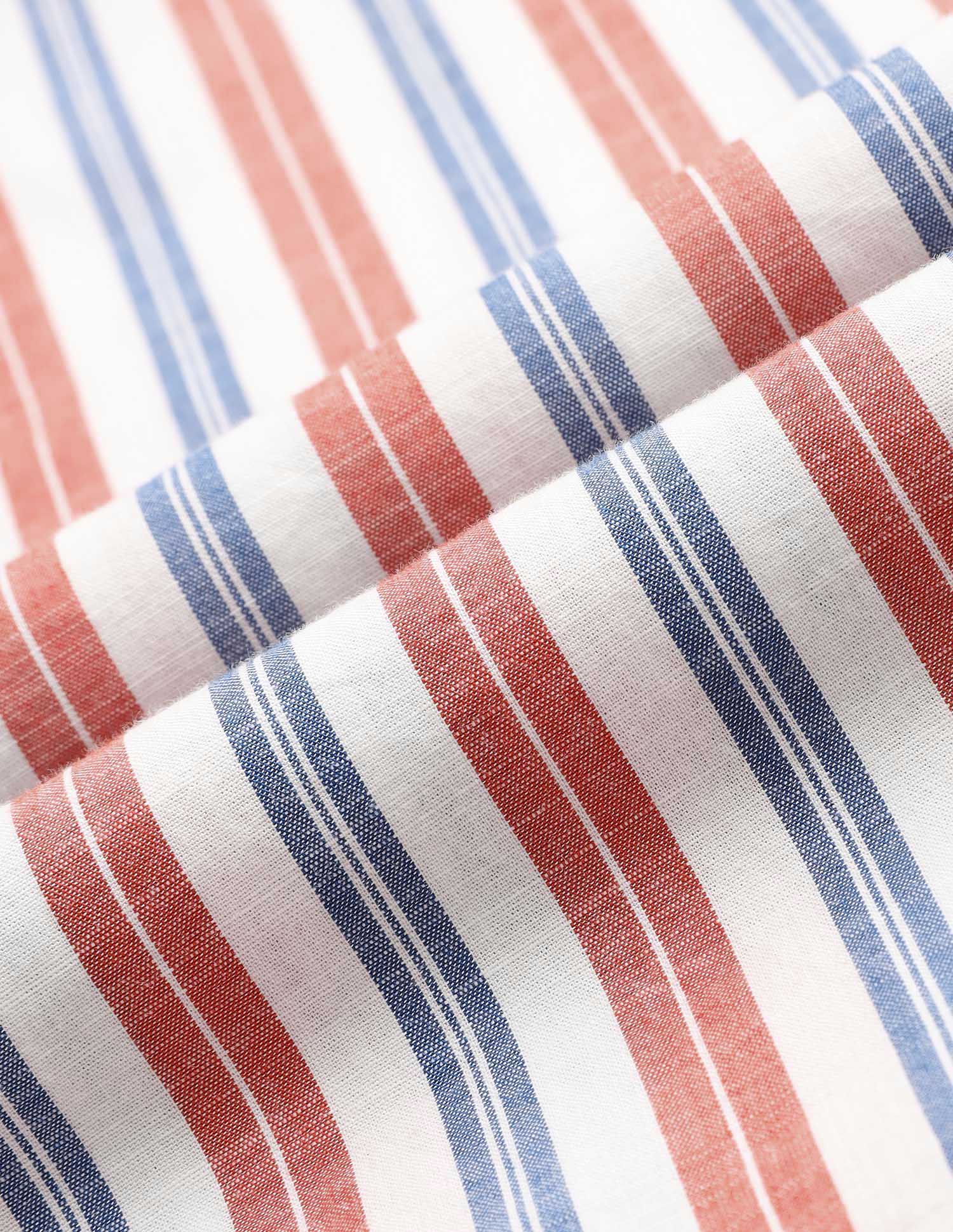 Vertical Striped Pure Cotton Shirt Red - U.S. Polo Assn. India | Large