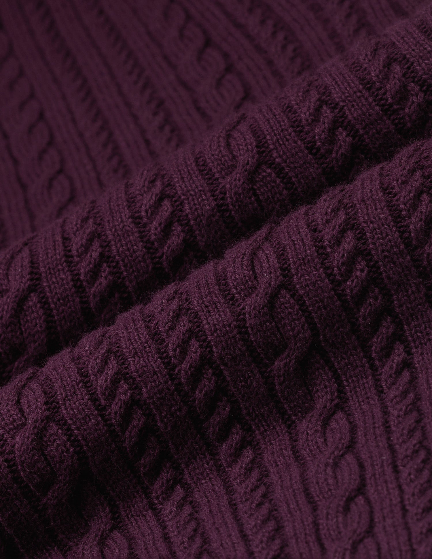 Cable Patterned Knit Sweater With Top Wine - U.S. Polo Assn. India | Large
