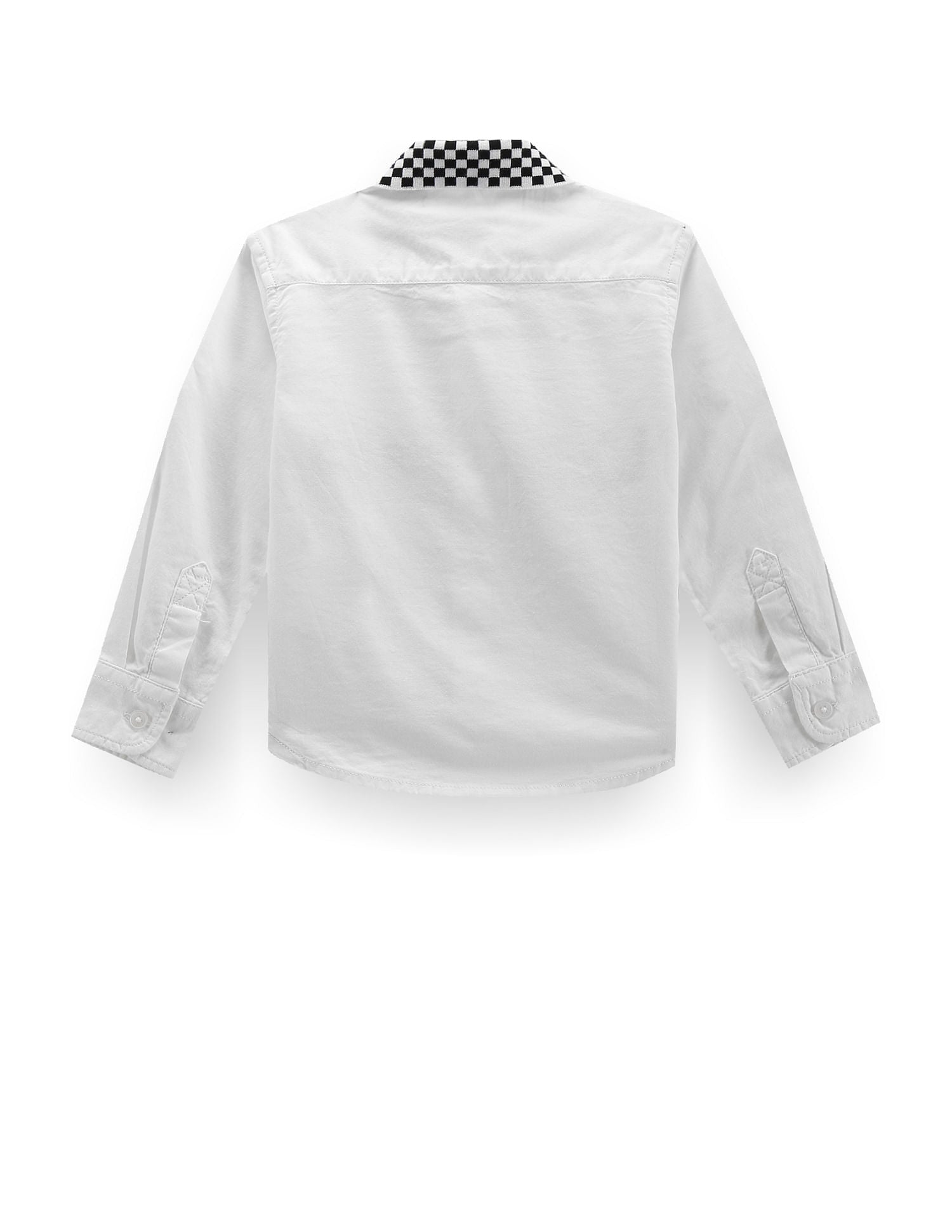 Boys Check Collar Cotton Shirt White - U.S. POLO ASSN. | Large