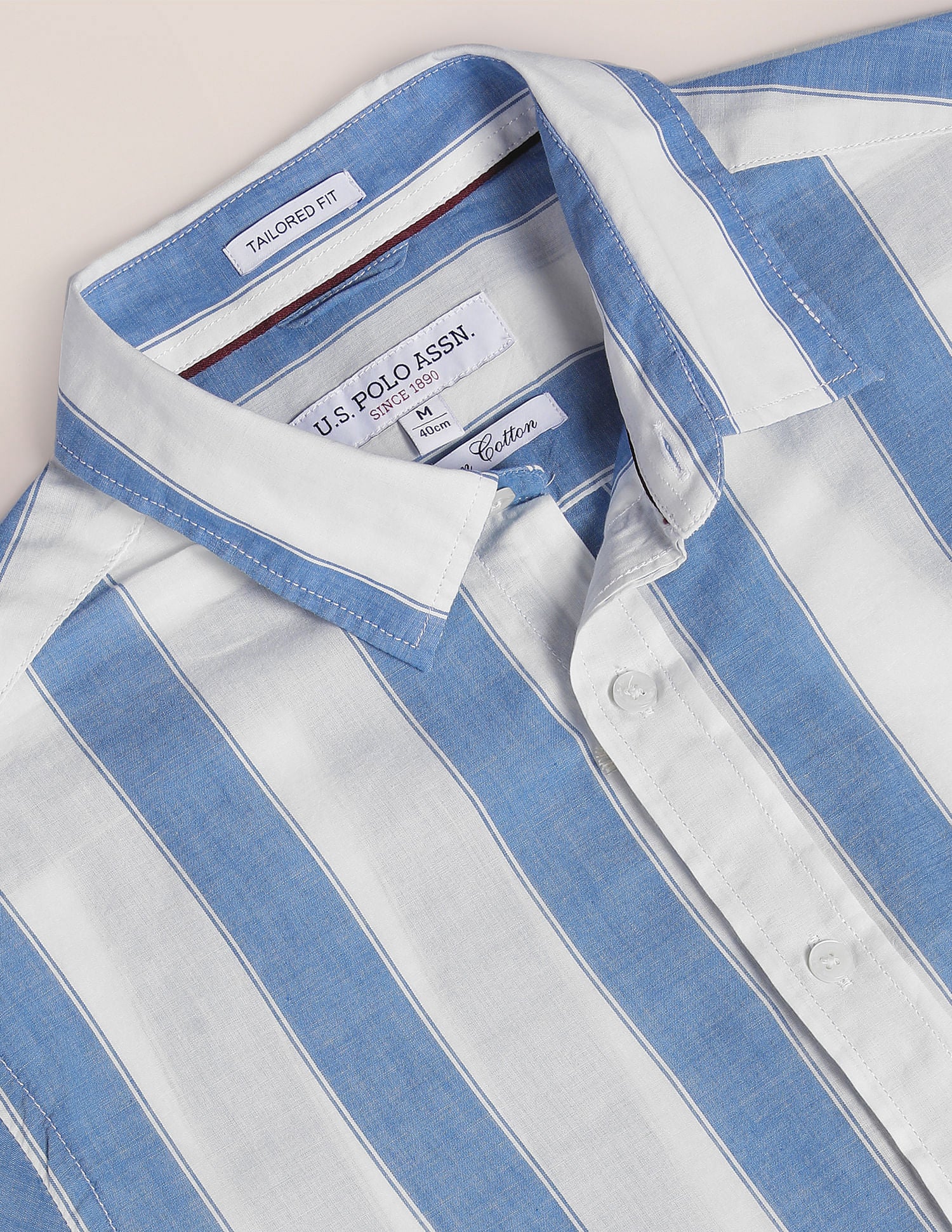 Pinpoint Oxford Striped Shirt Blue and White - U.S. POLO ASSN. | Large