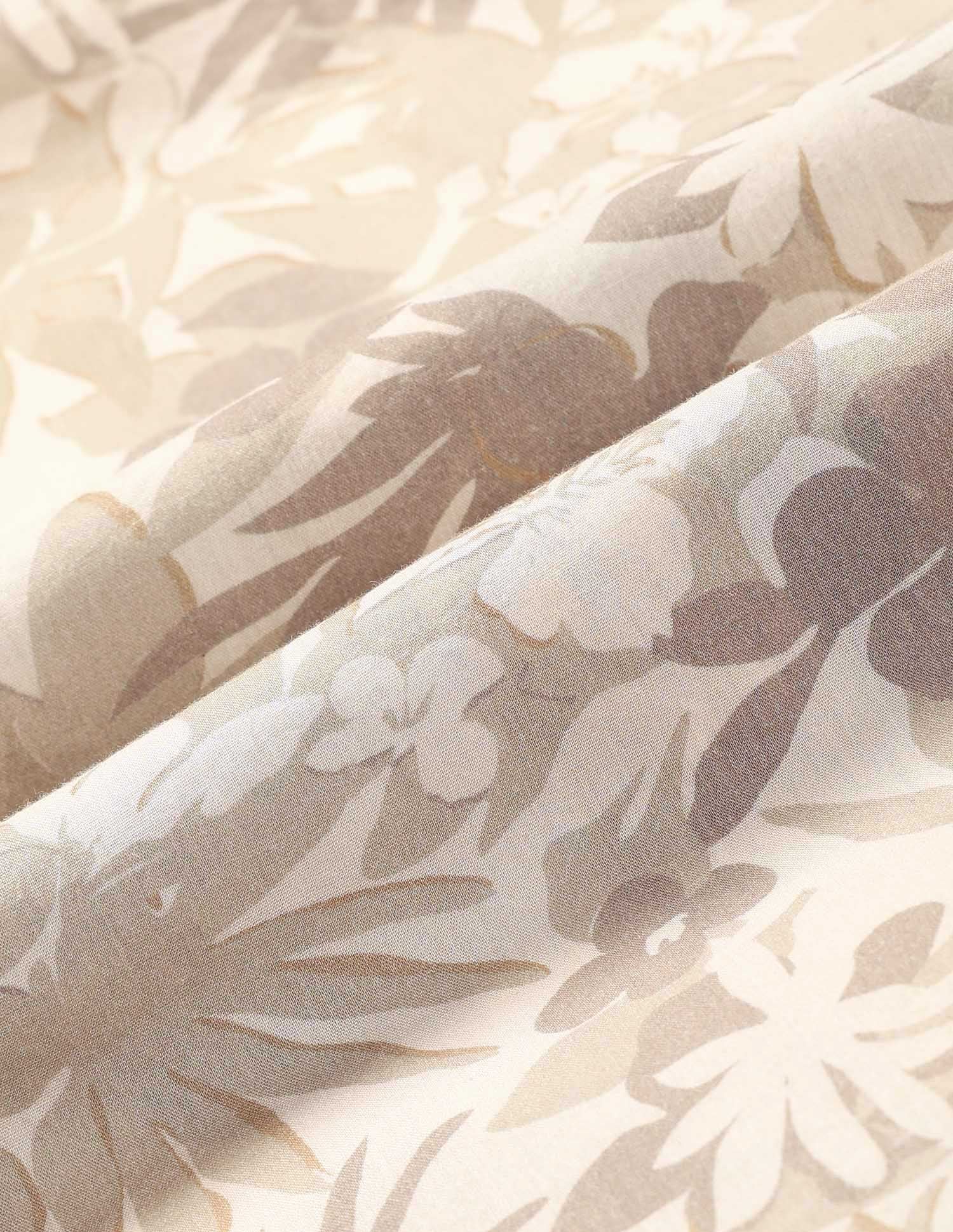 Manhattan Slim Fit Floral Printed Shirt Khaki - U.S. POLO ASSN. | Large