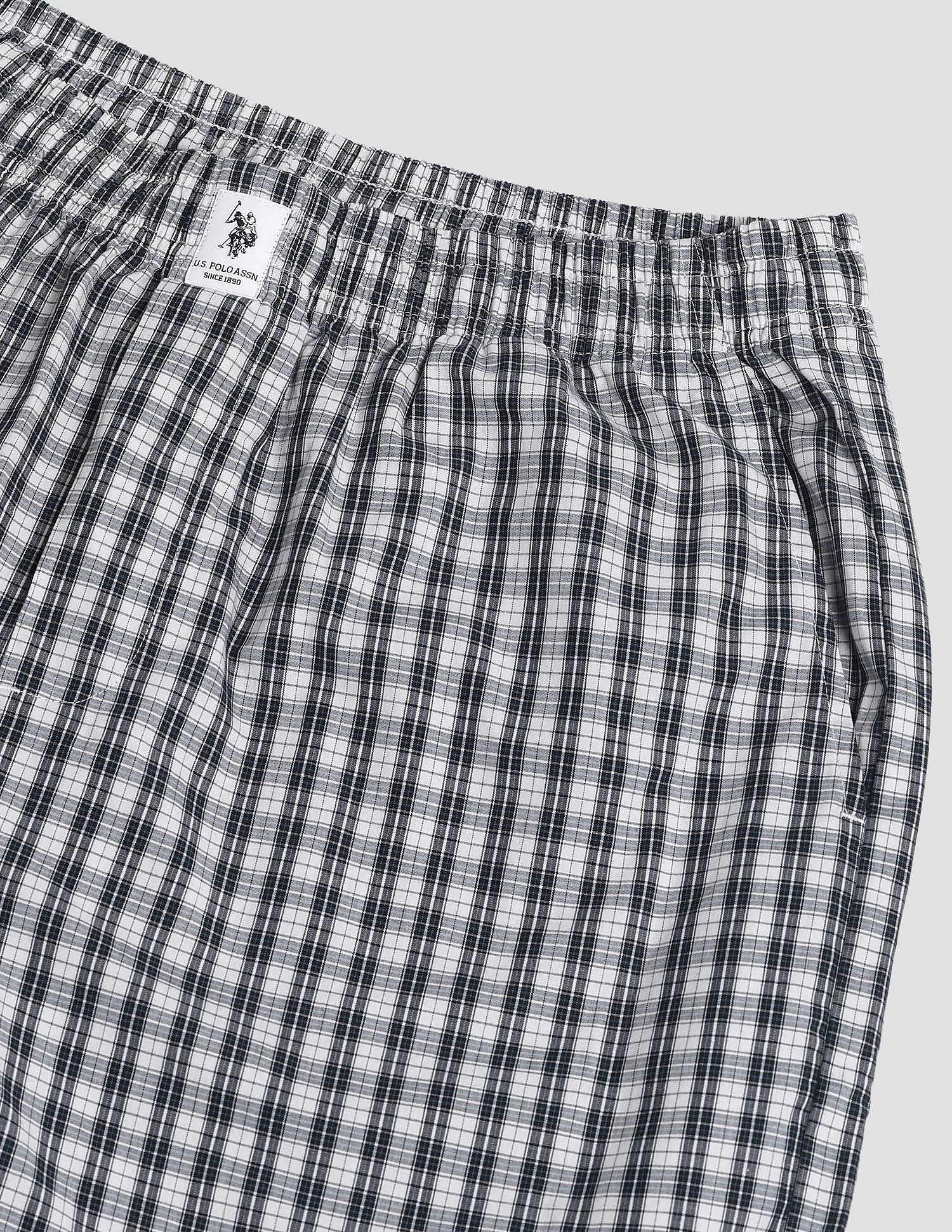 All Over Check OELP5 Lounge Track Pants - Pack Of 1 White Navy Blue - U.S. POLO ASSN. | Large