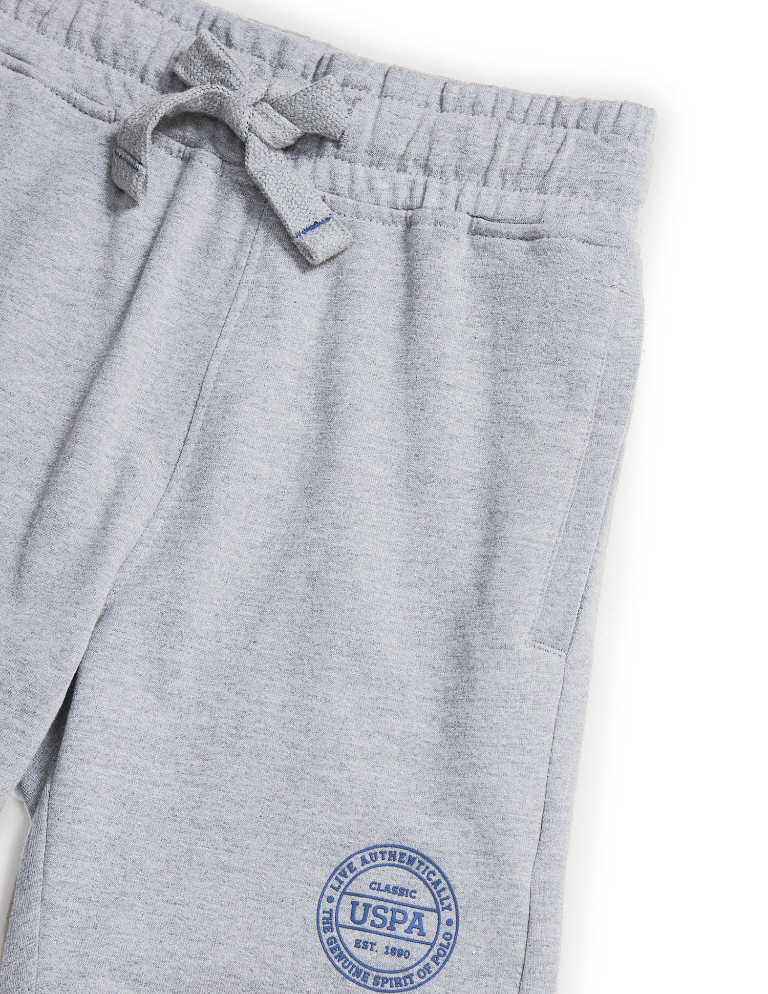 Pure Cotton Mid Rise IKSA Shorts - Pack Of 1 Grey - U.S. POLO ASSN. | Large