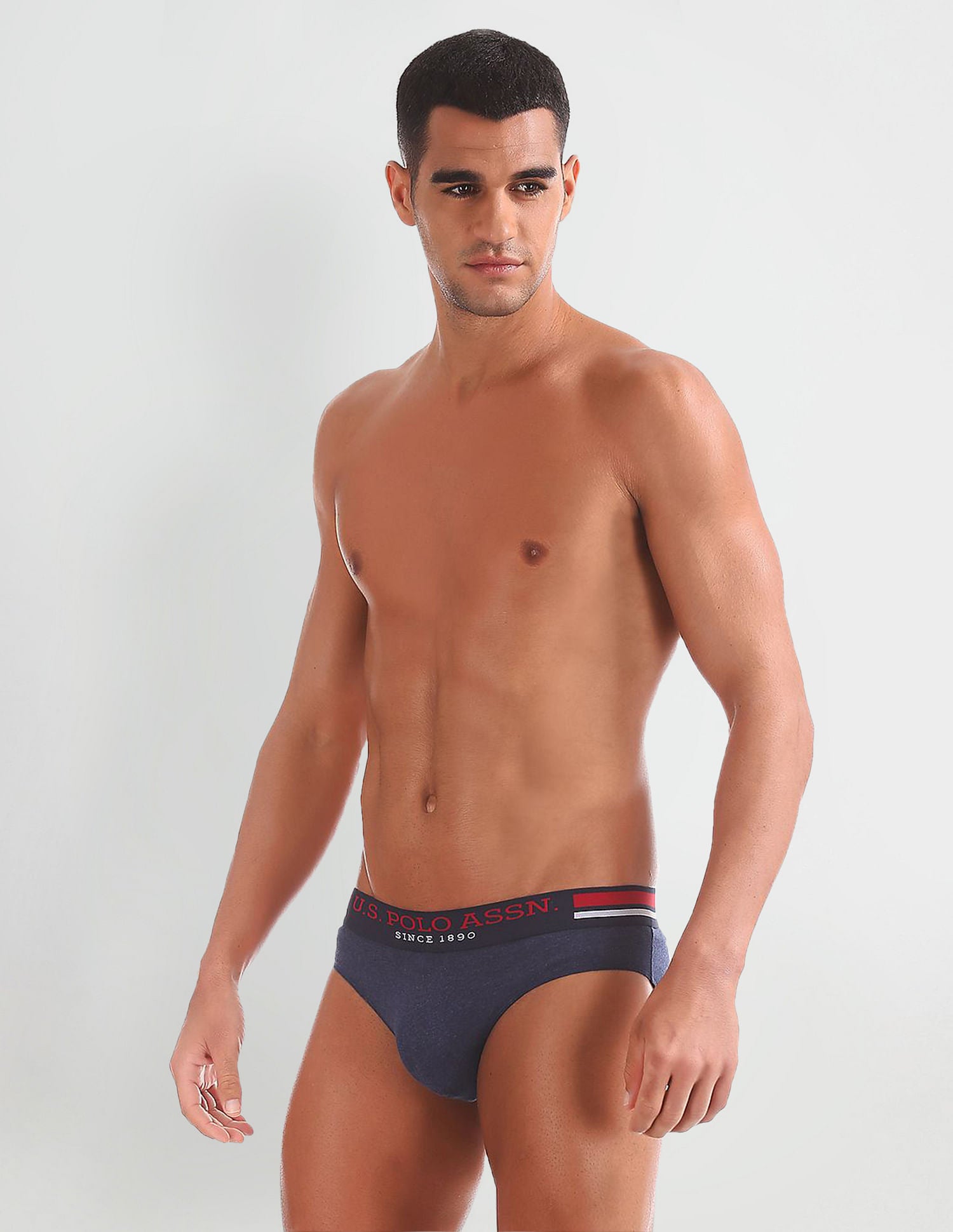 Elasticized Waist Pure Cotton I006 Briefs - Pack Of 2 Dark Blue - U.S. Polo Assn. India | Large
