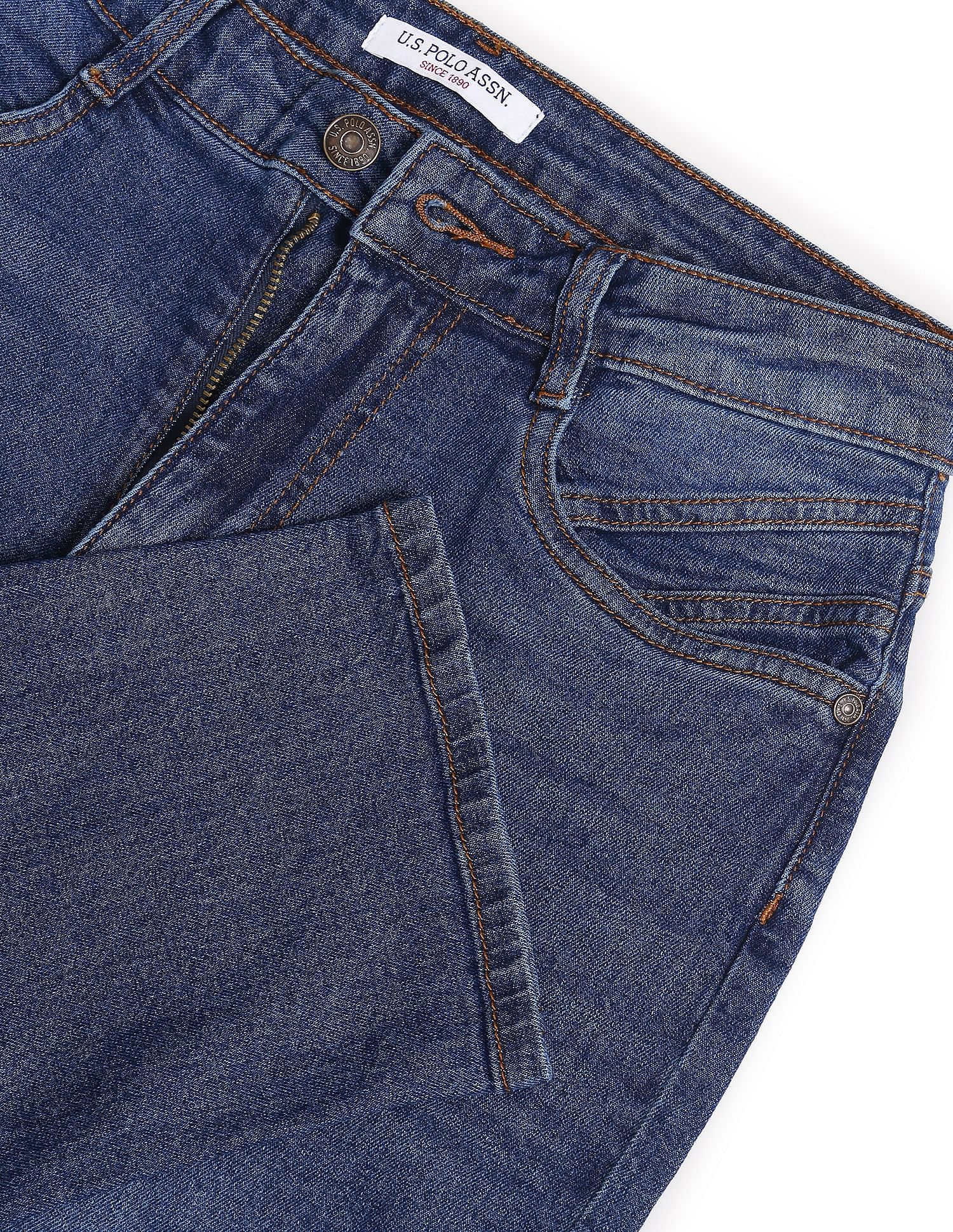 High Rise Rinsed Mom Jeans Blue - U.S. Polo Assn. India | Large