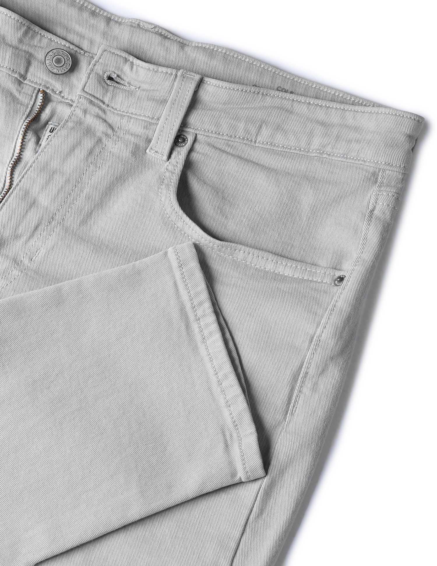 Cole Comfort Cropped Fit Grey Jeans Light Grey - U.S. POLO ASSN. | Large