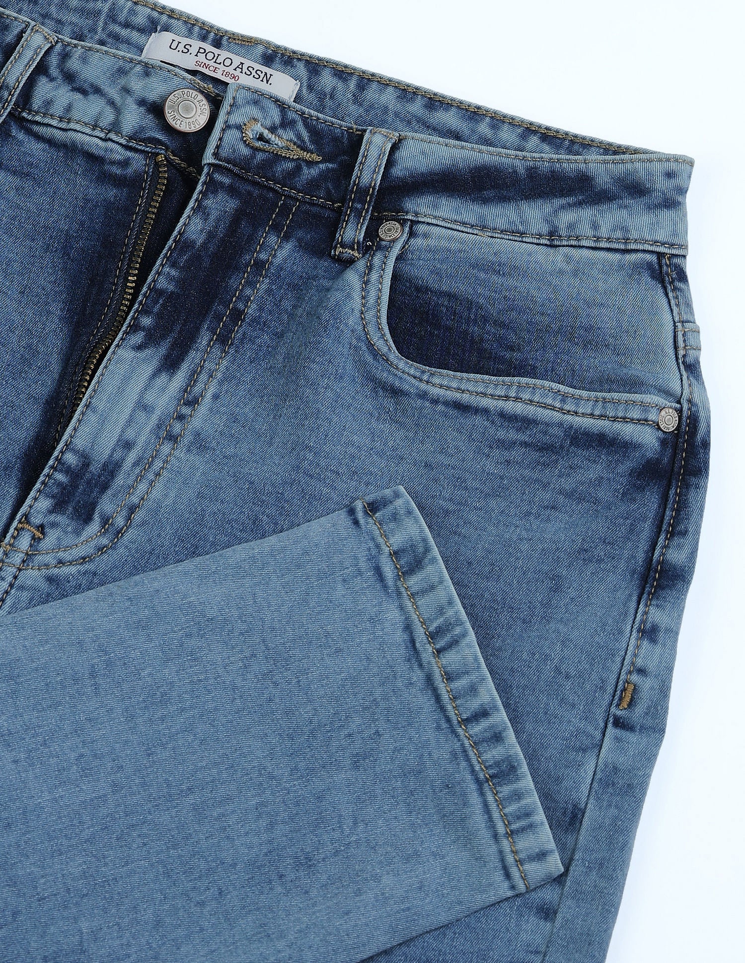 High Rise Mom Fit Jeans Light Blue - U.S. Polo Assn. India | Large