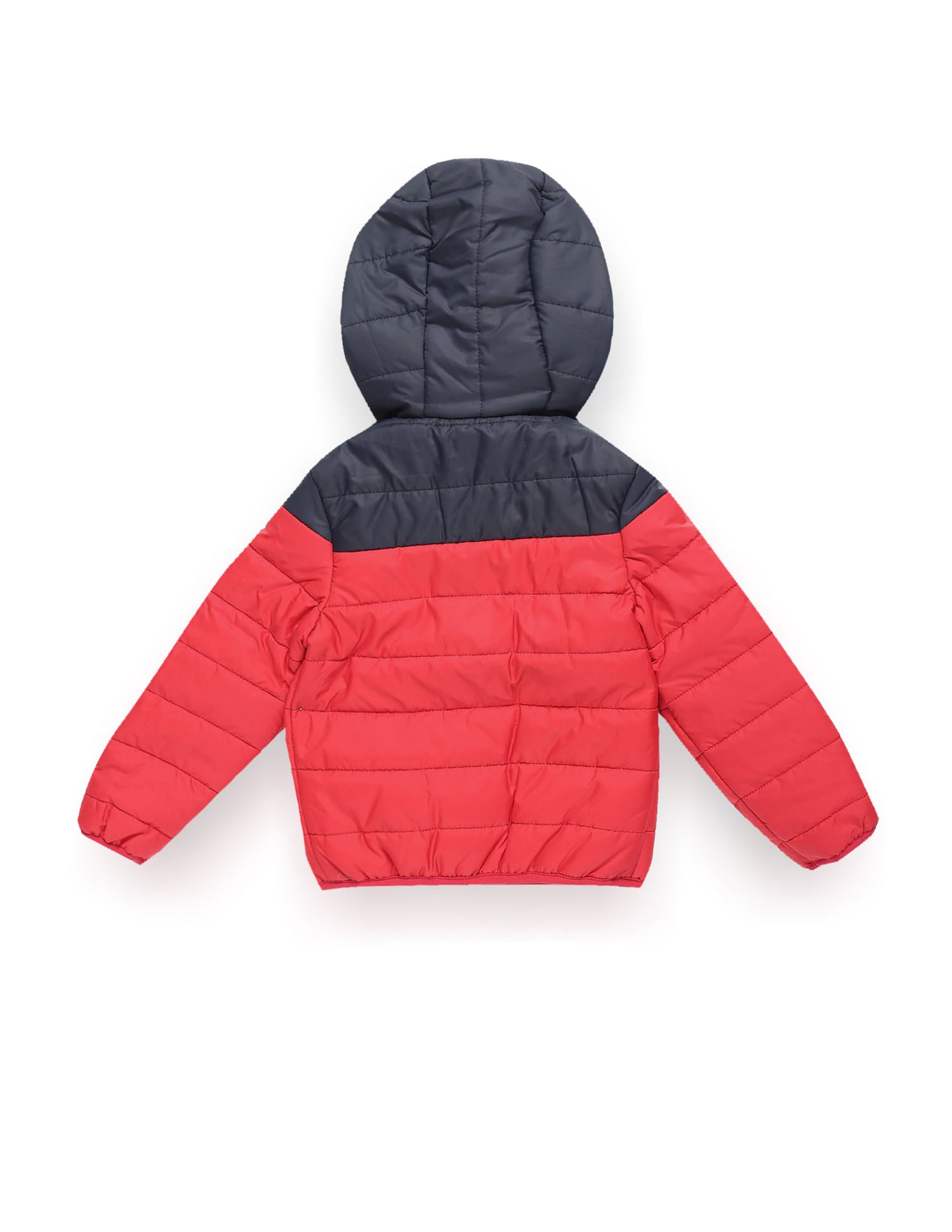 Boys Colour Block Hooded Puffer Jacket Red - U.S. POLO ASSN. | Large