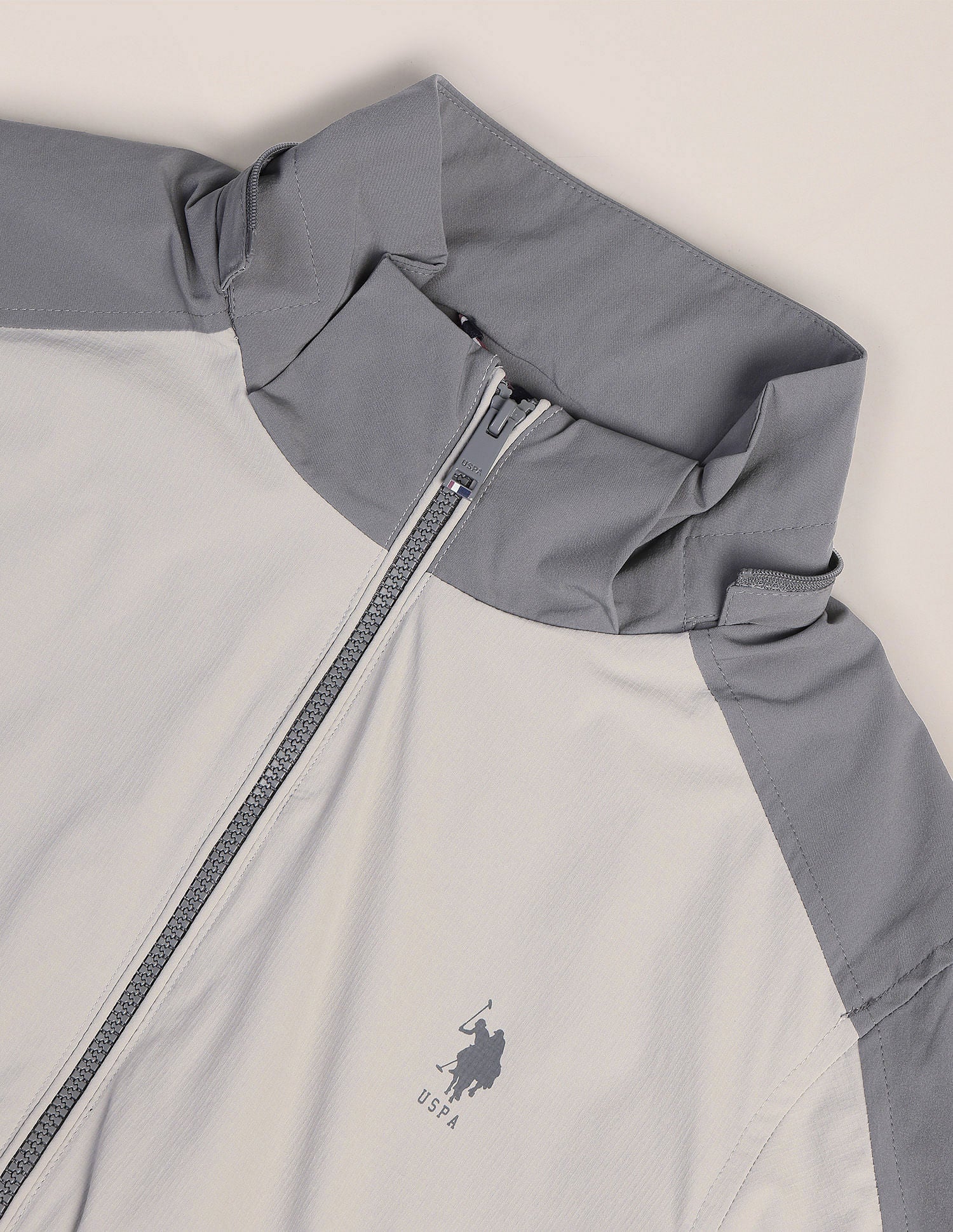 Regular Fit Solid Bomber Jacket Grey - U.S. Polo Assn. India | Large