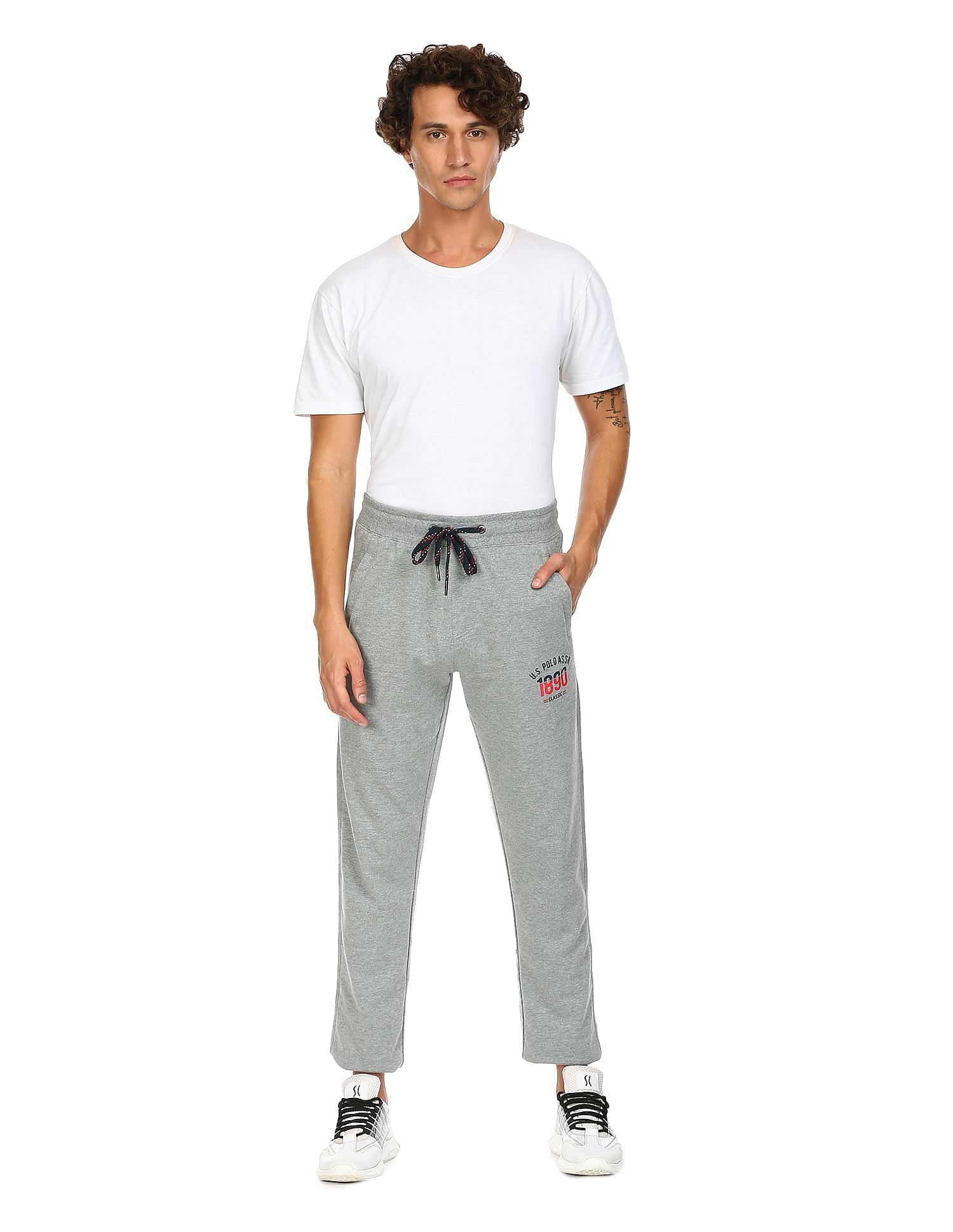 Comfort Fit Mid Rise I606 Lounge Track Pants - Pack Of 1 Grey - U.S. POLO ASSN. | Large