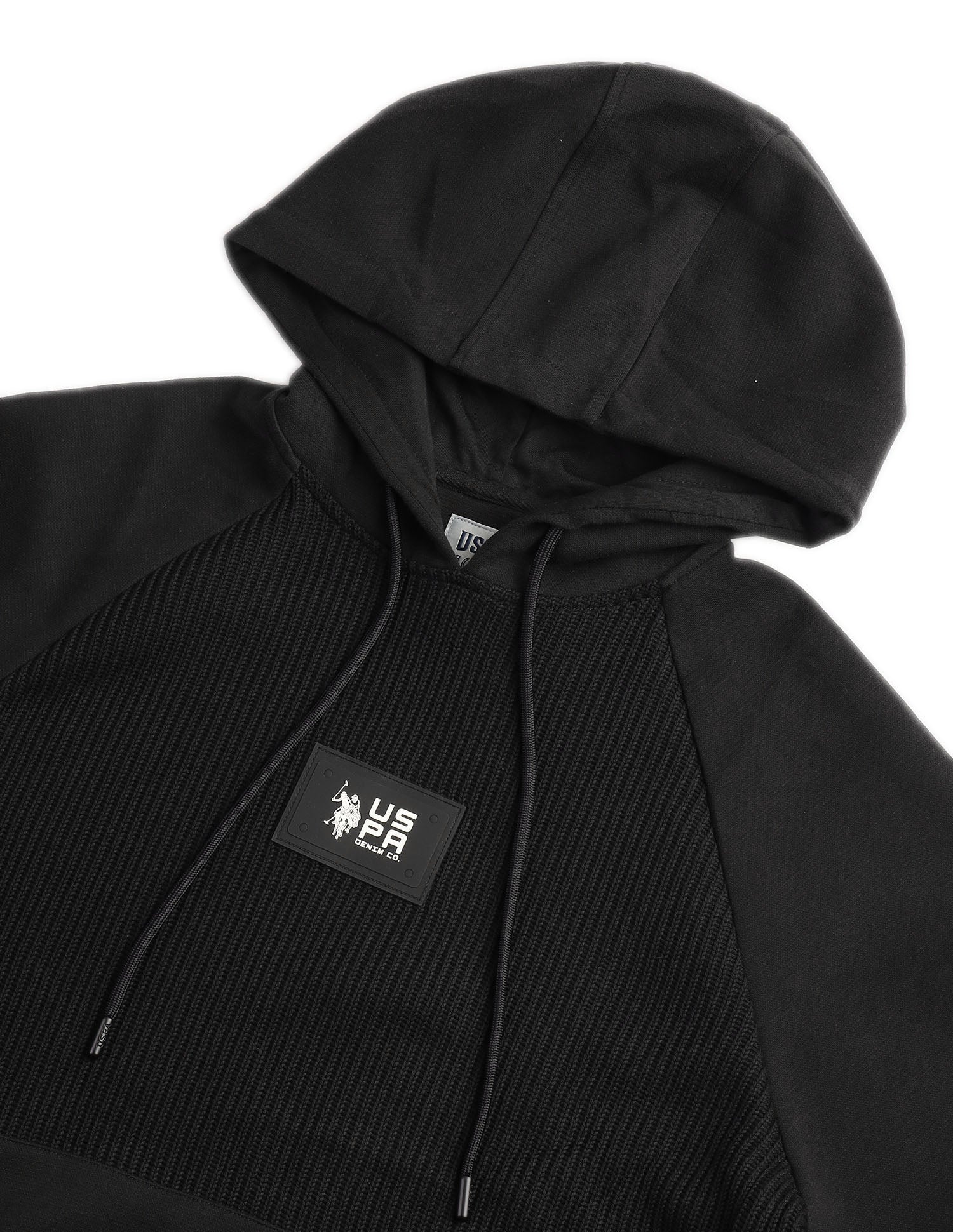 Textured Black & Gold Regular Fit Sweatshirt Black - U.S. POLO ASSN. | Large