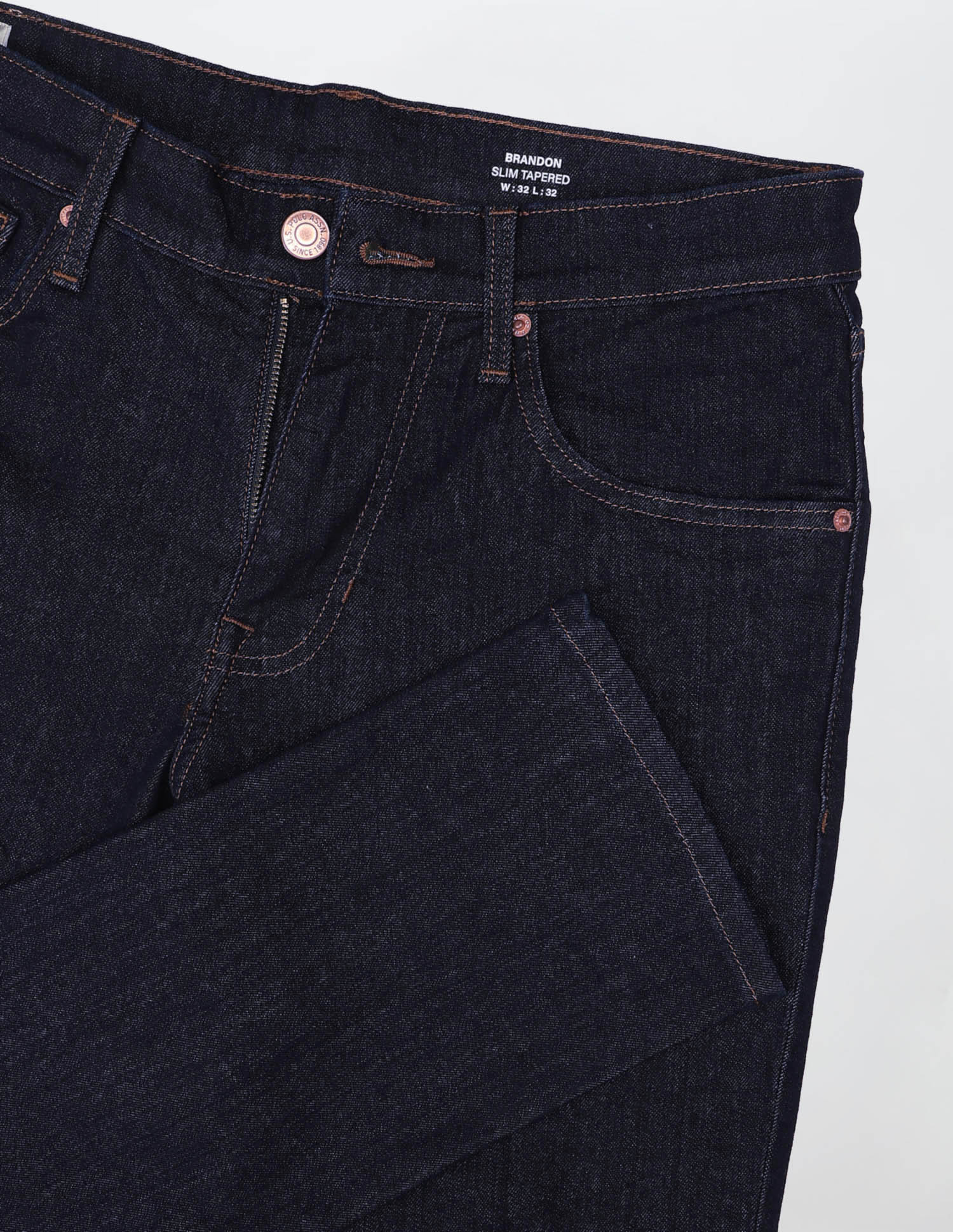 Brandon Slim Tapered Fit Mid Rise Jeans Dark Blue - U.S. POLO ASSN. | Large