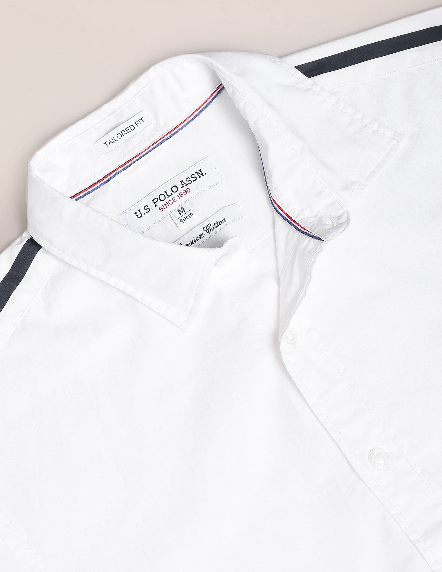 Cutaway Collar Solid Shirt White - U.S. POLO ASSN. | Large