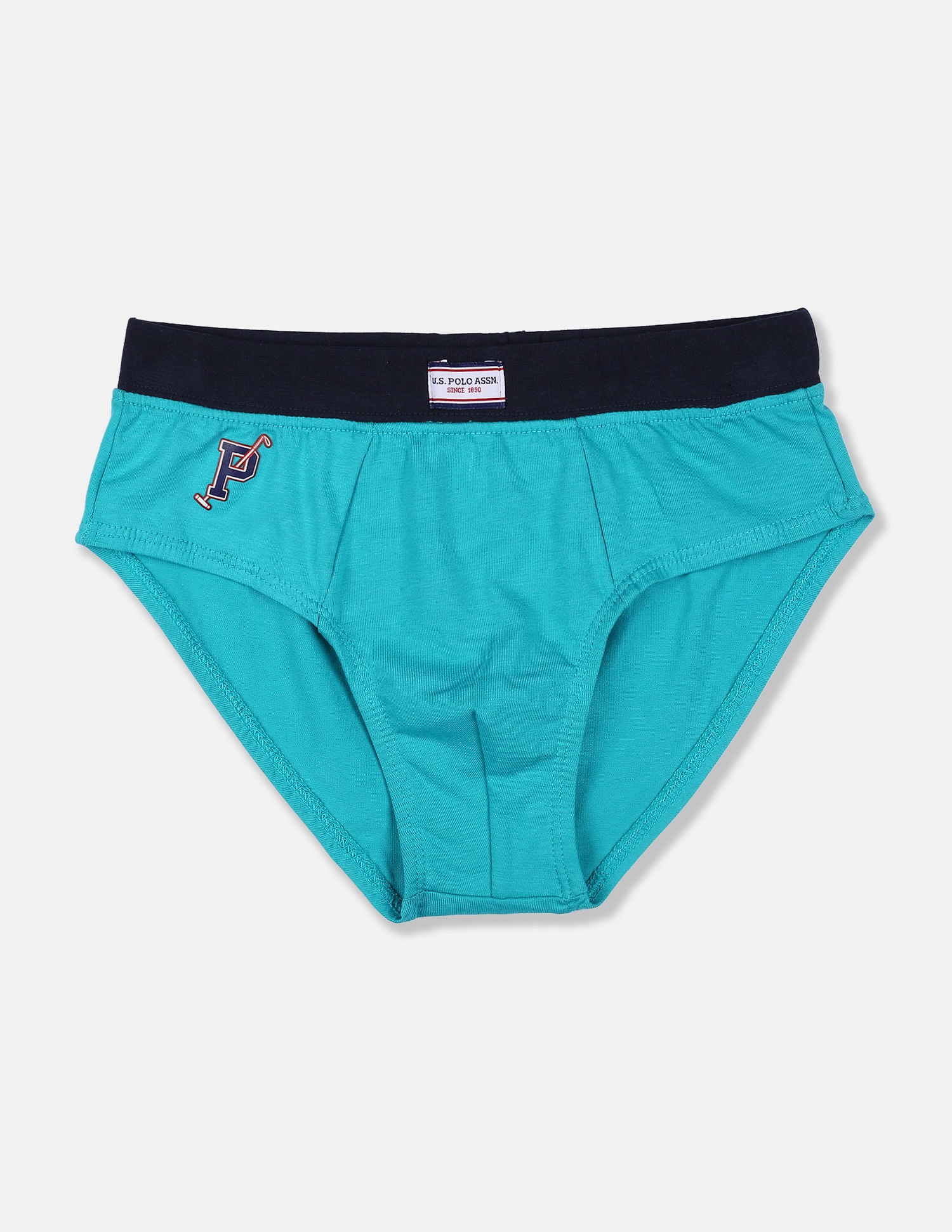 Solid Cotton Spandex IKBA Briefs - Pack Of 3 Blue, Yellow and Orange - U.S. POLO ASSN. | Large