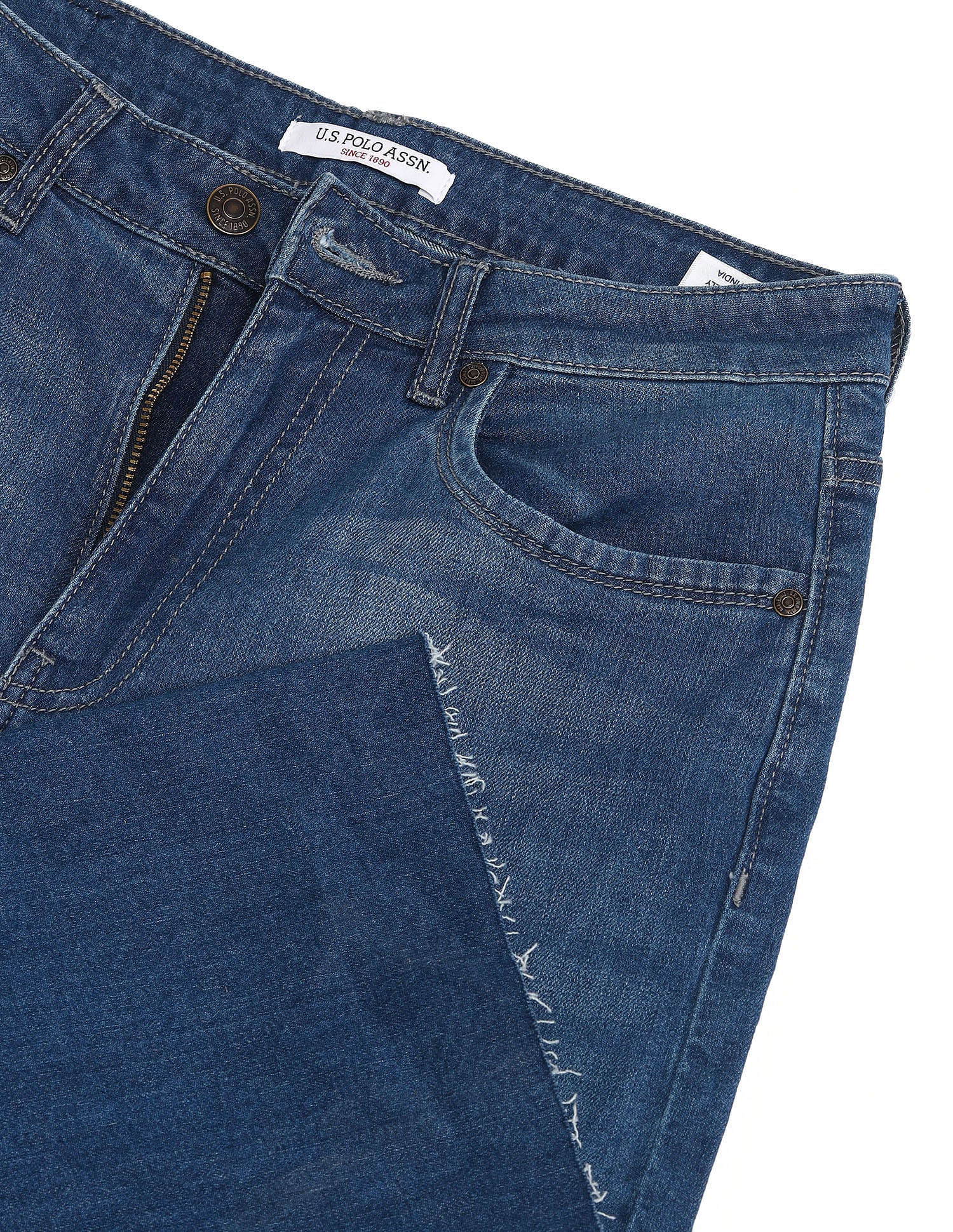 High Rise Wide Leg Jeans Blue - U.S. POLO ASSN. | Large