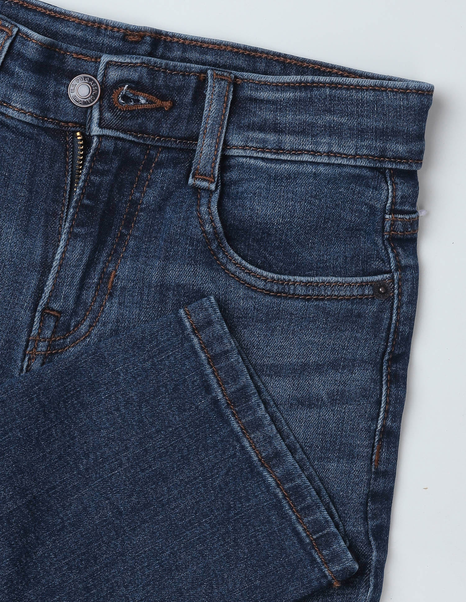 Shawn Baggy Fit Whiskered Jeans Blue - U.S. Polo Assn. India | Large