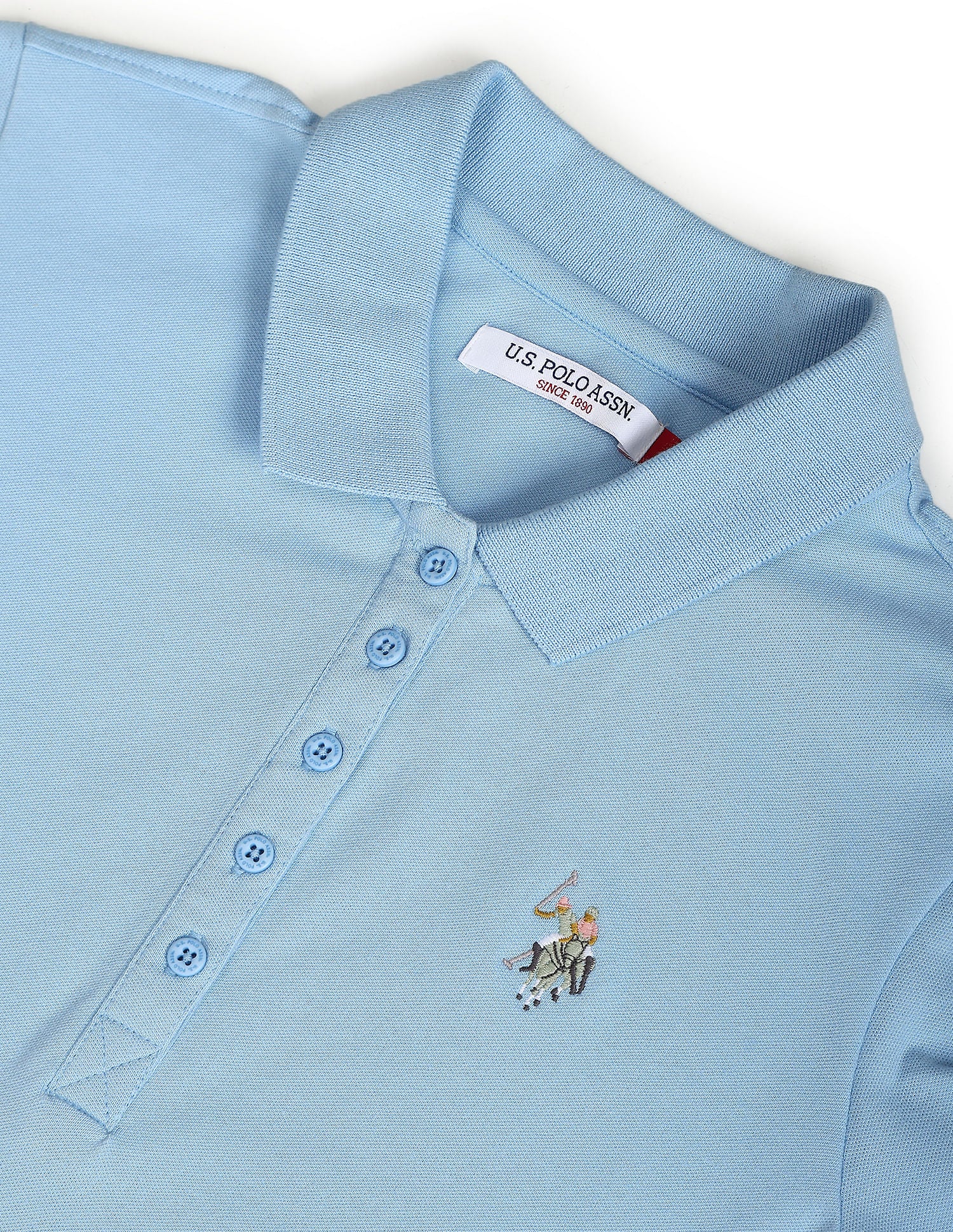 Solid Slim Polo Shirt Light Blue - U.S. POLO ASSN. | Large