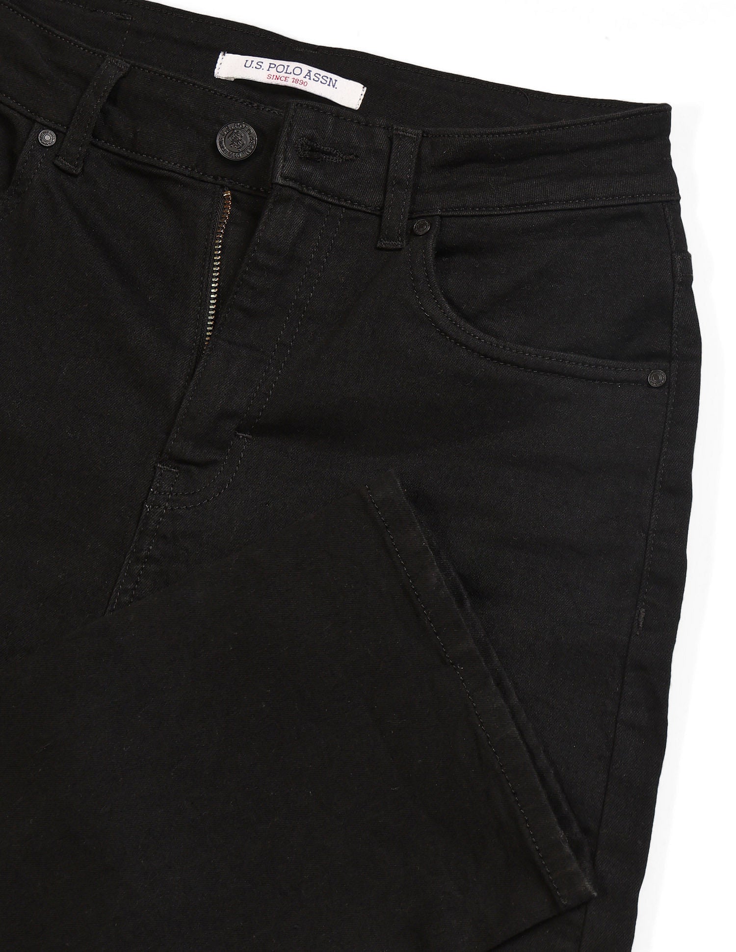 High Rise Straight Fit Jeans Jet Black - U.S. POLO ASSN. | Large