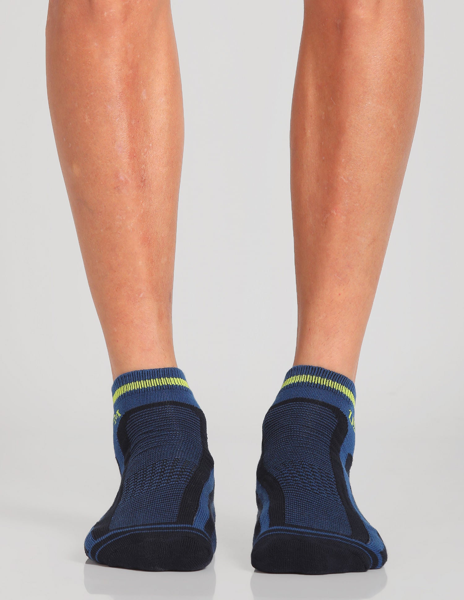 Ankle Length Striped ES006 Socks - Pack Of 3 Blue, Navy and Black - U.S. POLO ASSN. | Large