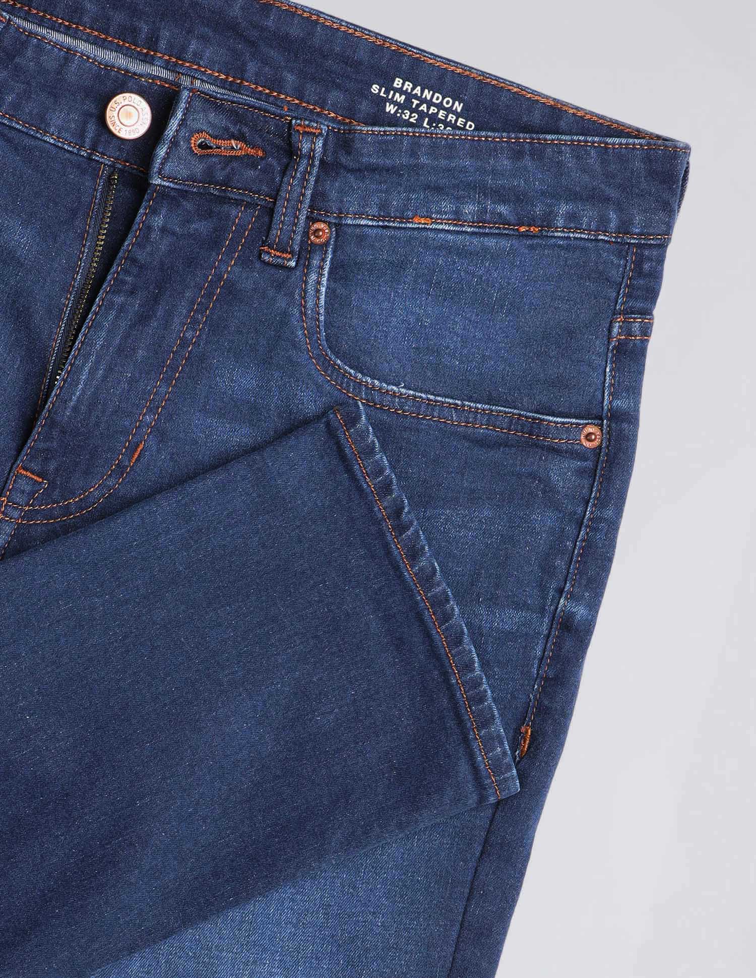 Brandon Slim Tapered Fit Blue Jeans Blue - U.S. POLO ASSN. | Large